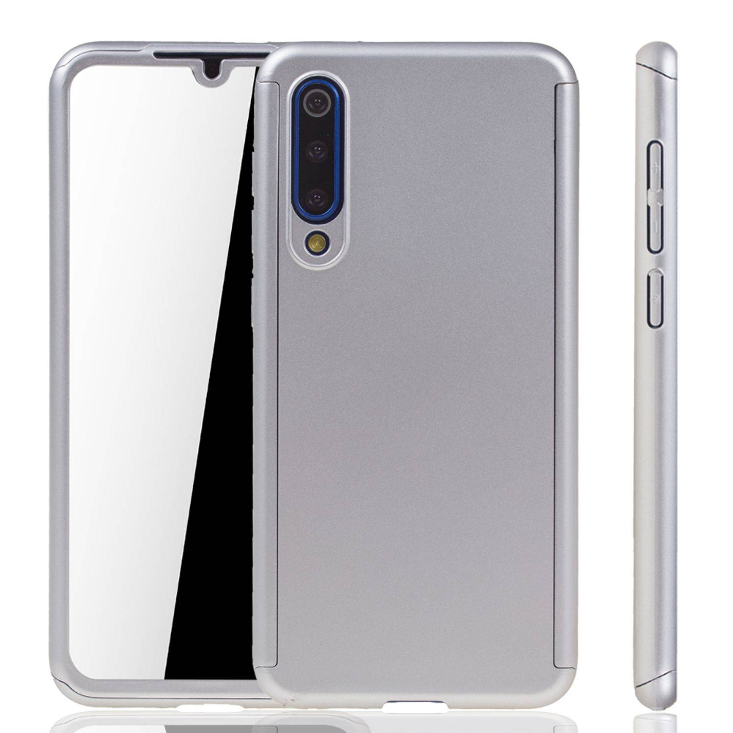 Xiaomi Mi 9 SE Handyhülle 360 Grad Schutz Full Cover Silber