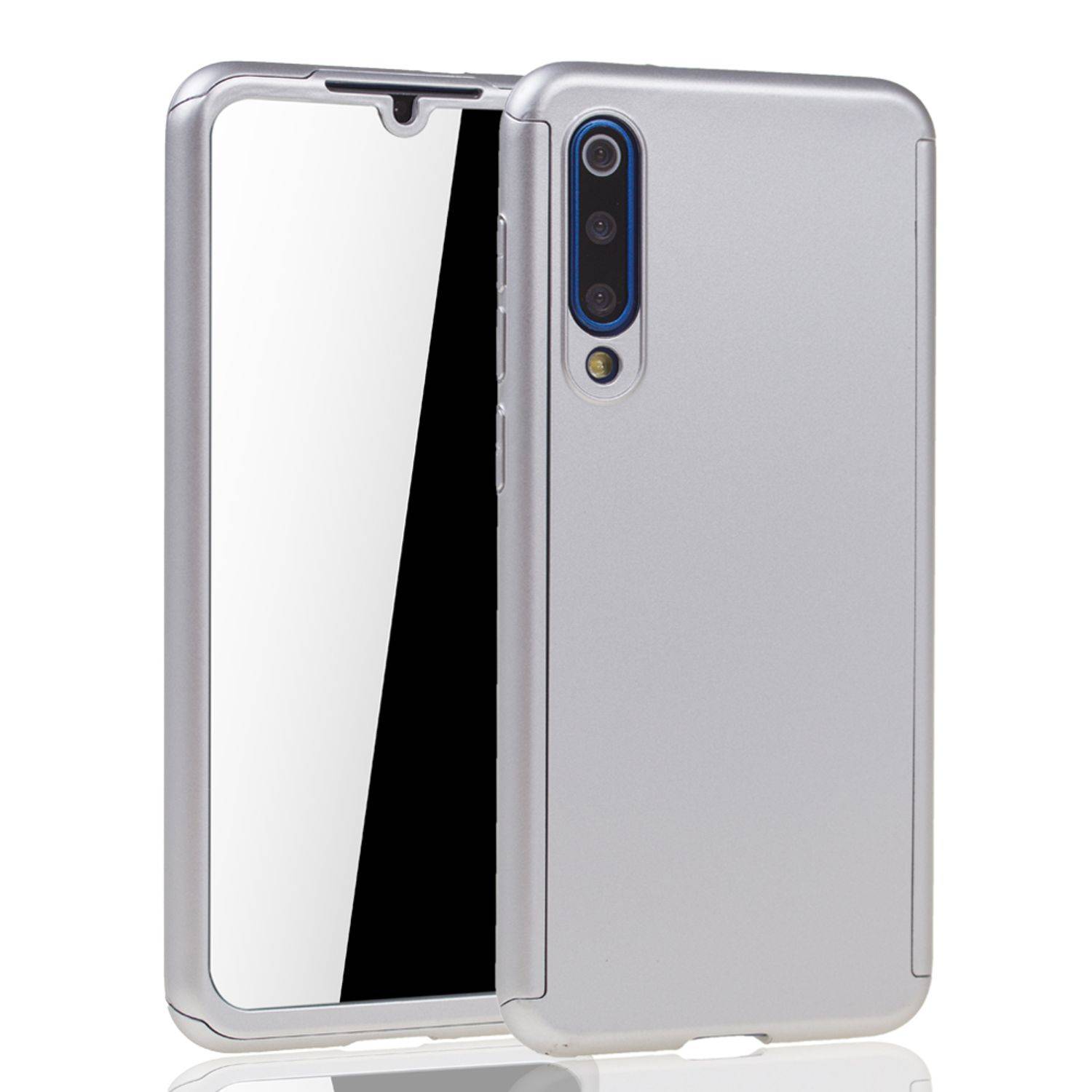 Xiaomi Mi 9 SE Handyhülle 360 Grad Schutz Full Cover Silber