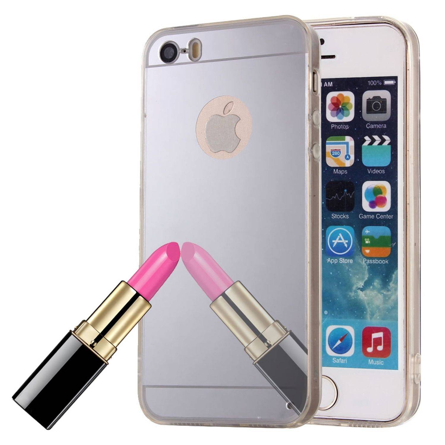 Apple iPhone 5 / 5s / SE Handyhülle Backcover Silber