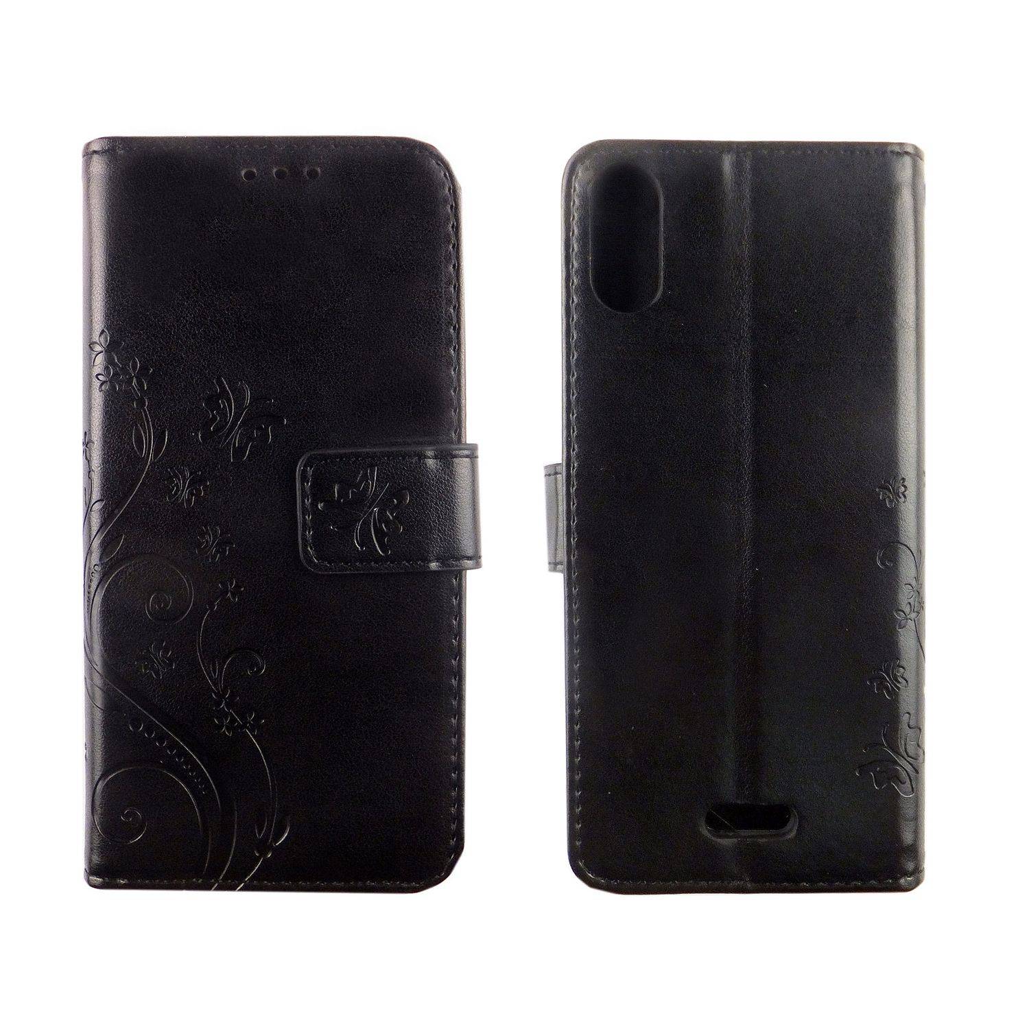Wiko Y80 Handyhülle Bookcover Schwarz