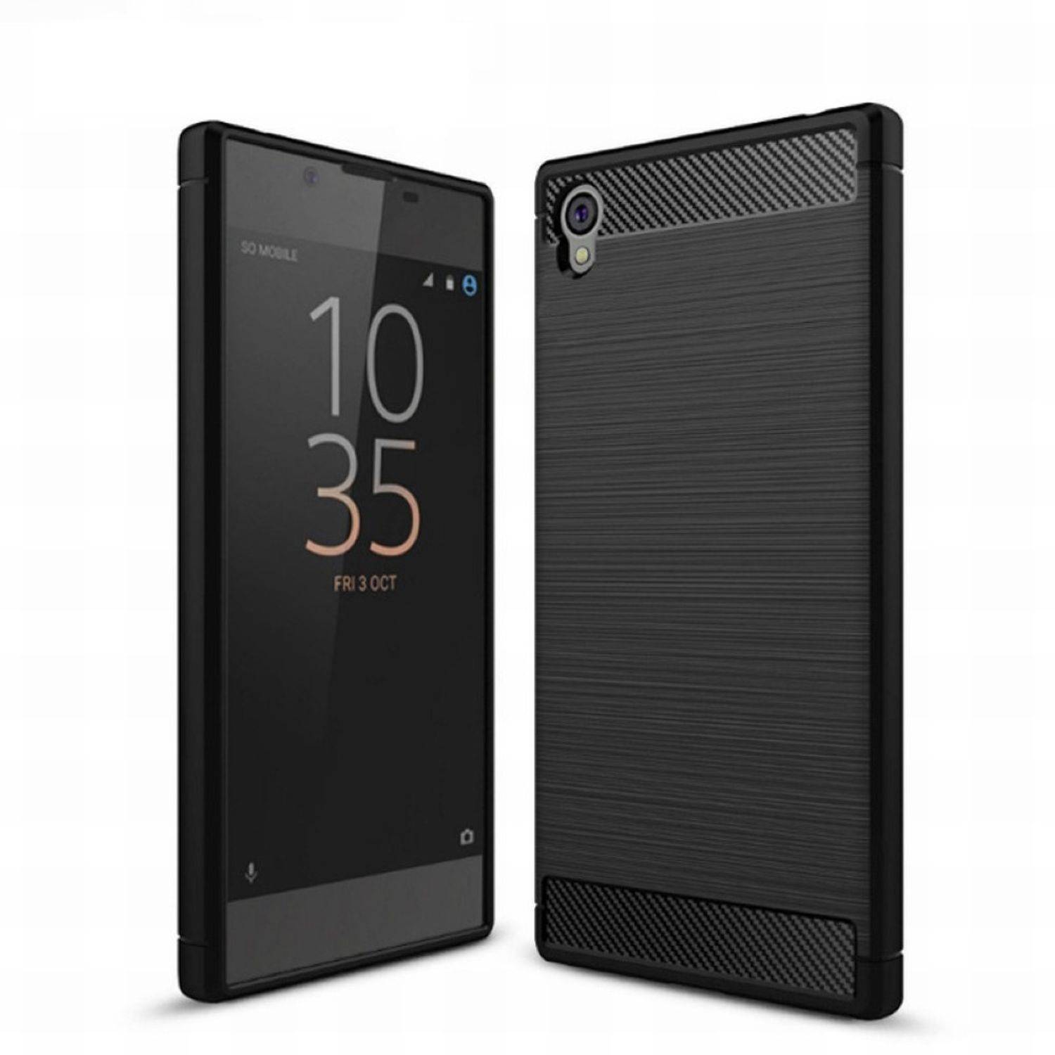 Sony Xperia Z6 Handyhülle Carbon Optik Backcover Schwarz