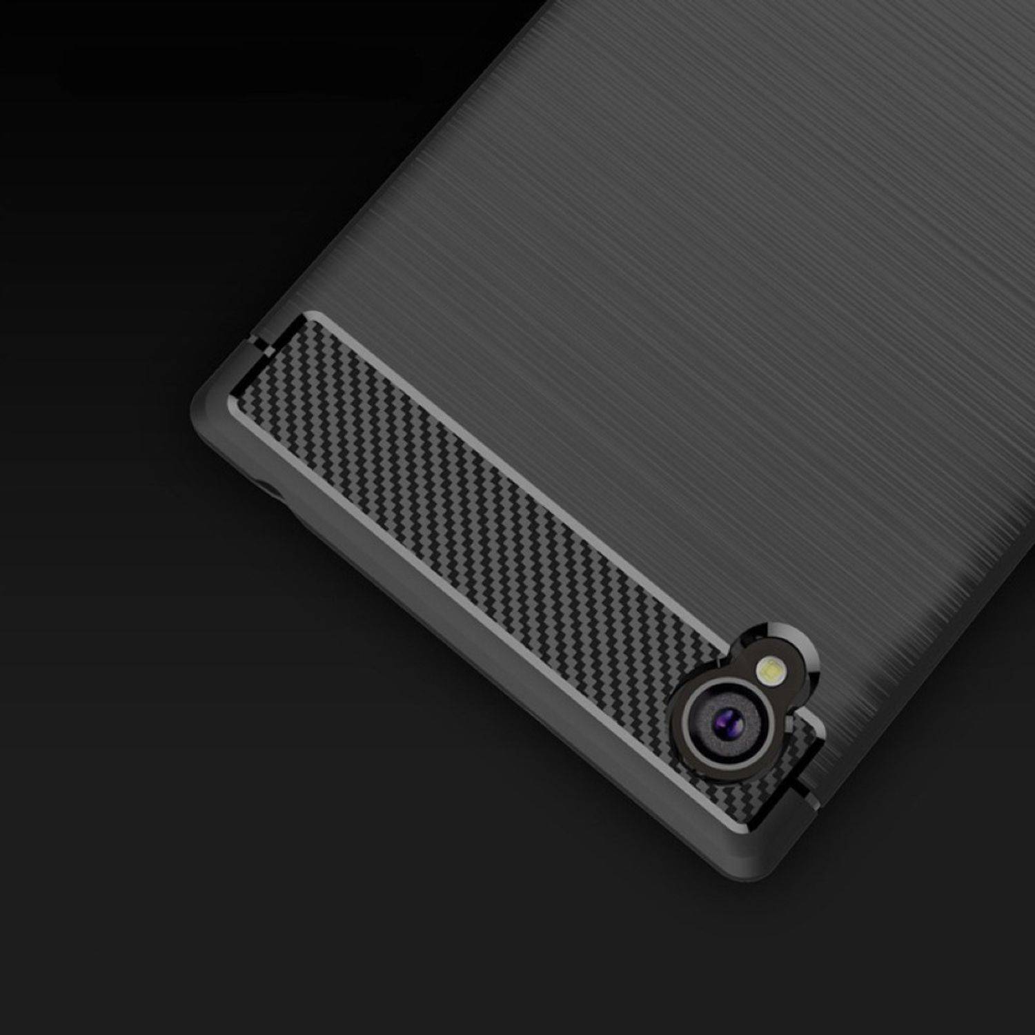 Sony Xperia Z6 Handyhülle Carbon Optik Backcover Schwarz