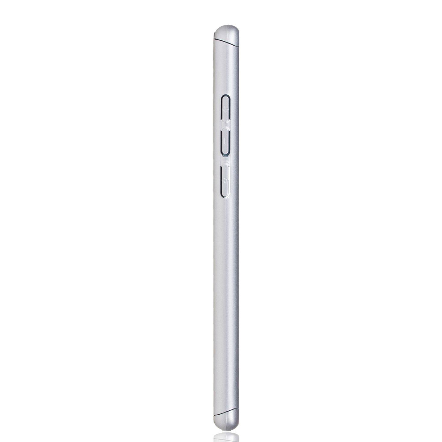 Huawei P30 Handyhülle 360 Grad Schutz Full Cover Silber