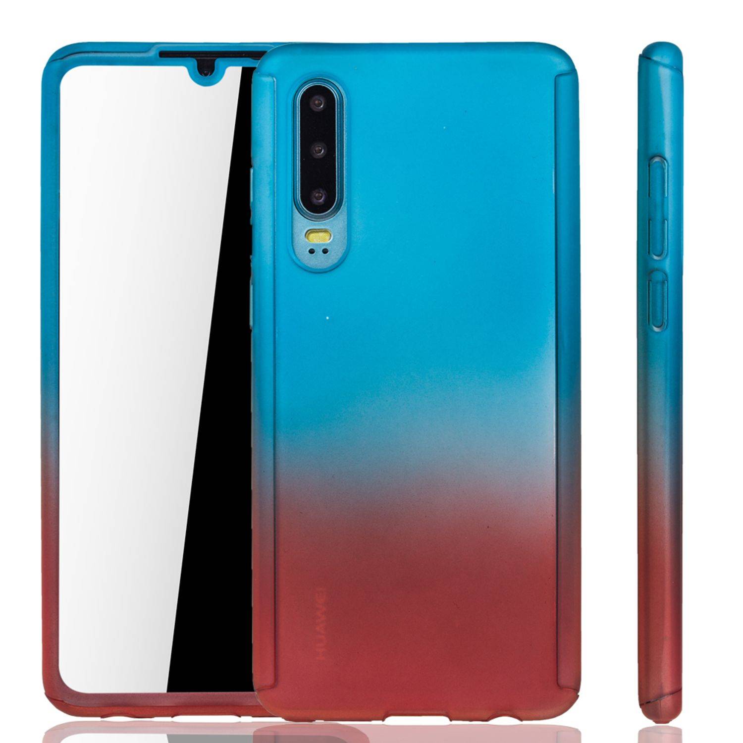 Huawei P30 Handyhülle 360 Grad Schutz Full Cover Mehrfarbig