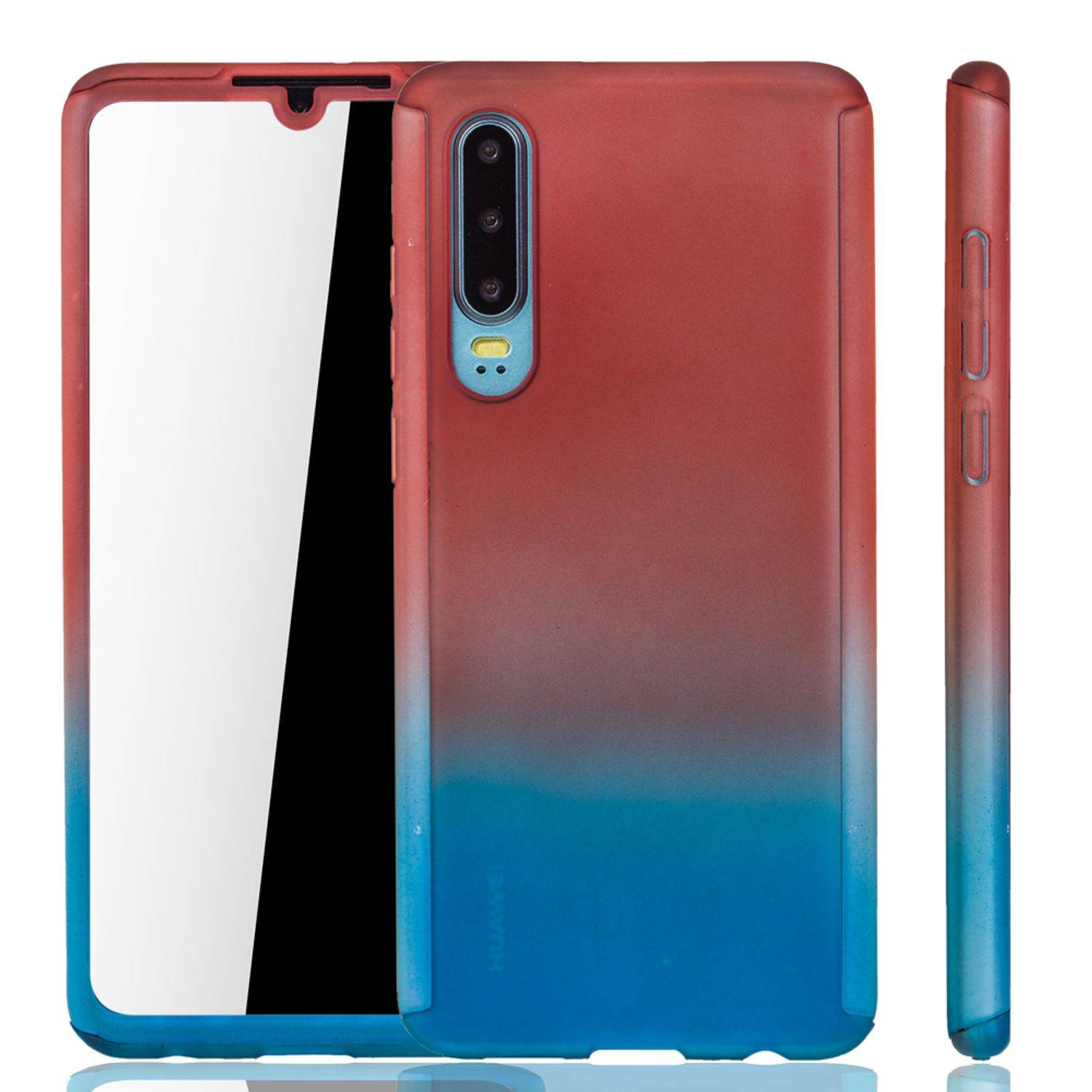 Huawei P30 Handyhülle 360 Grad Schutz Full Cover Mehrfarbig