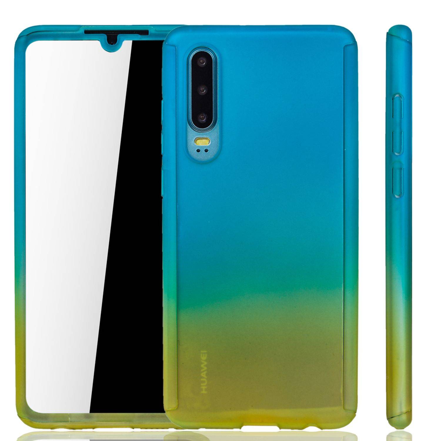 Huawei P30 Handyhülle 360 Grad Schutz Full Cover Mehrfarbig