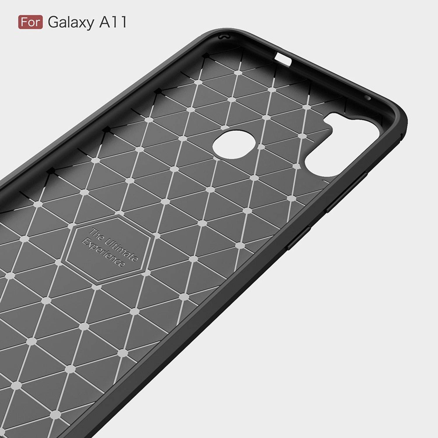 Samsung Galaxy A11 Handyhülle Carbon Optik Backcover Grau