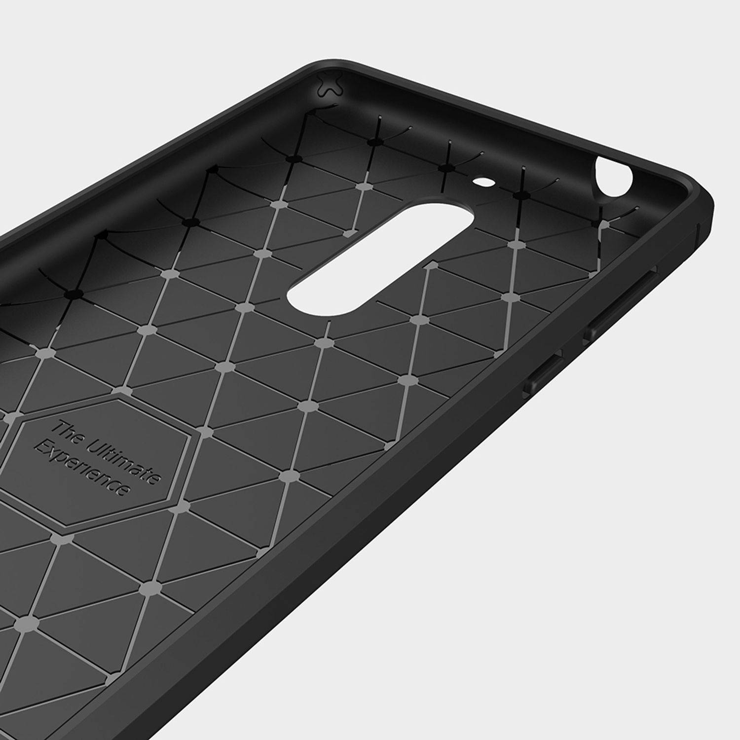 Nokia 5 Handyhülle Carbon Optik Backcover Grau