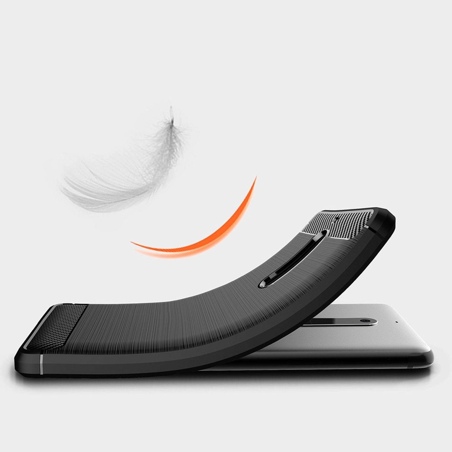 Nokia 5 Handyhülle Carbon Optik Backcover Grau