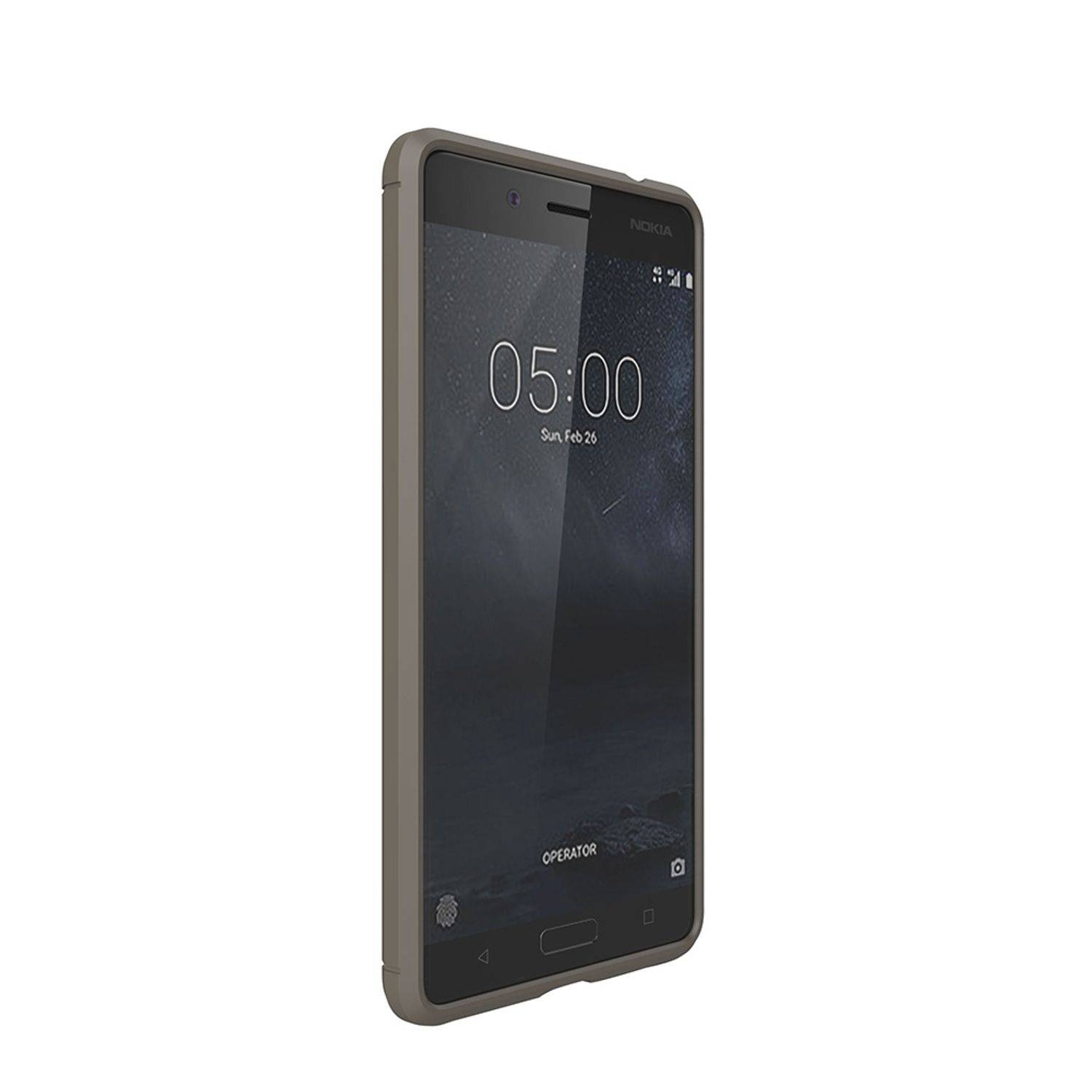 Nokia 5 Handyhülle Carbon Optik Backcover Grau