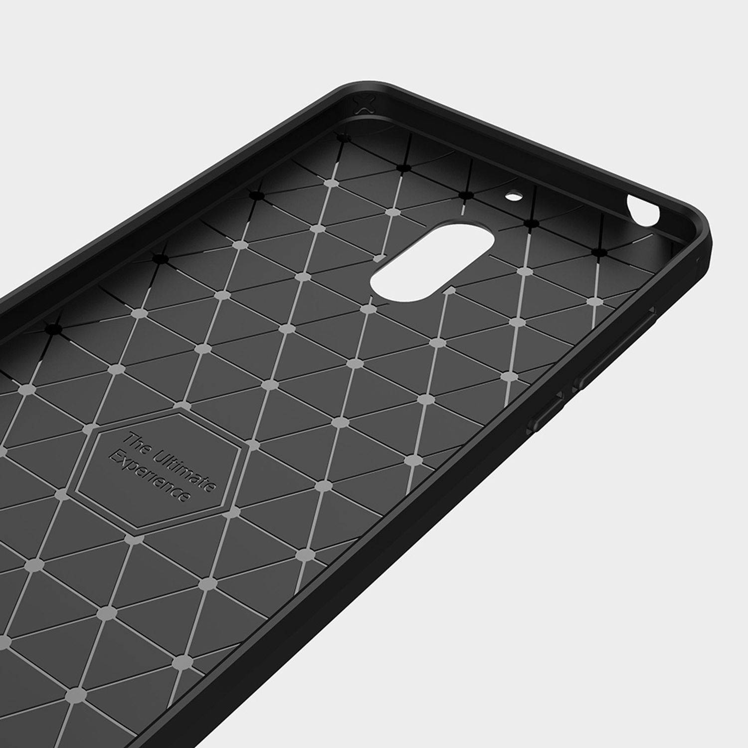 Nokia 6 Handyhülle Carbon Optik Backcover Grau