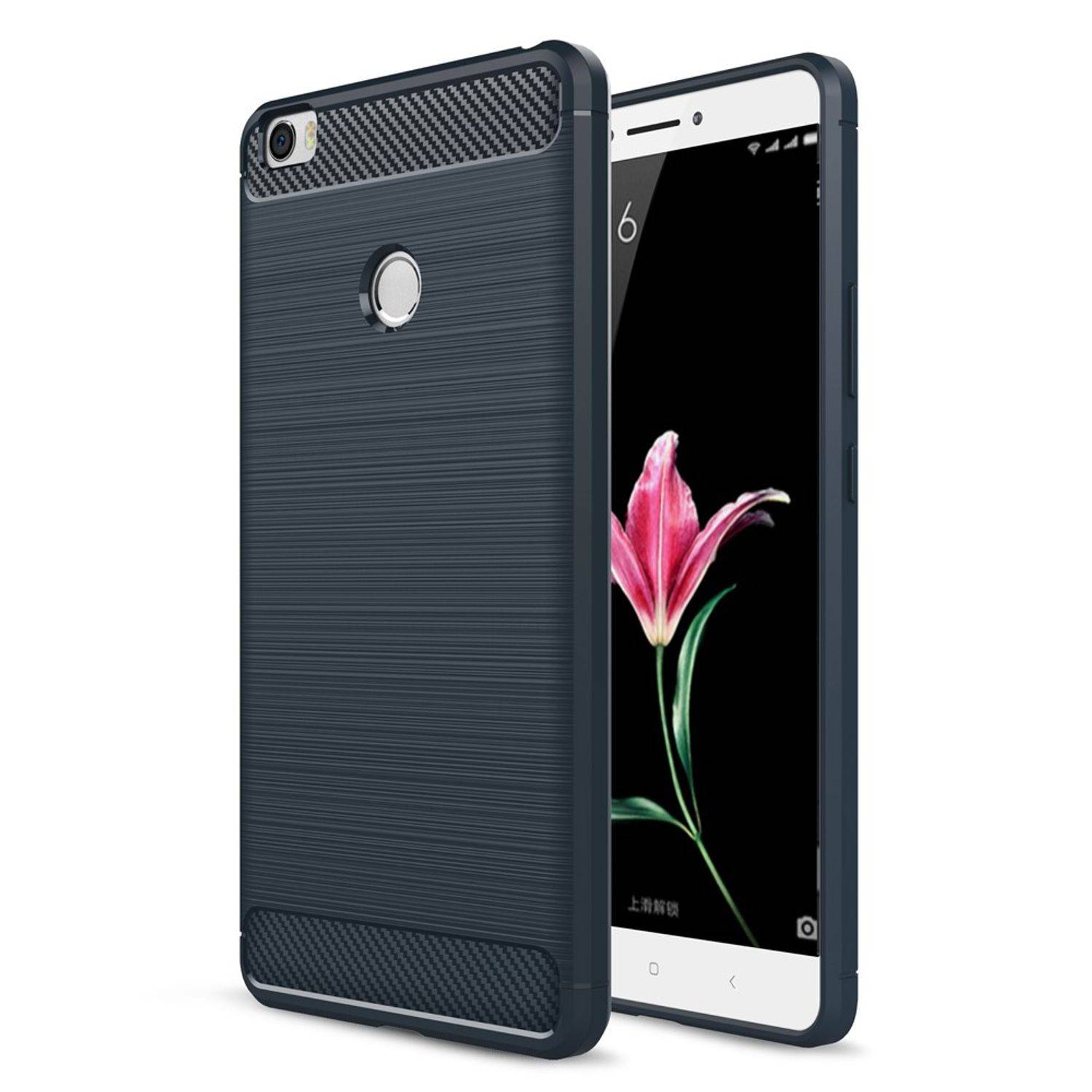 Xiaomi Mi MIx Handyhülle Carbon Optik Backcover Blau
