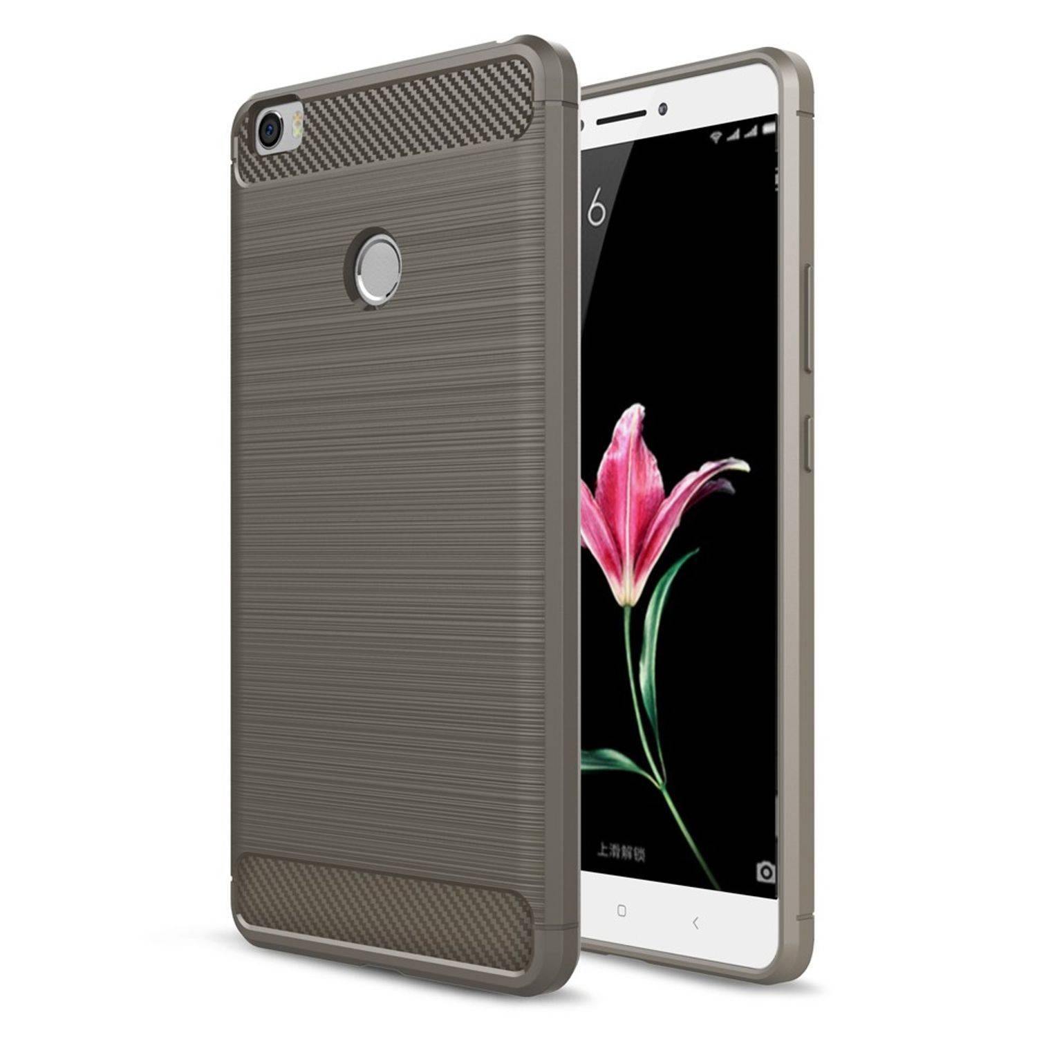 Xiaomi Mi MIx Handyhülle Carbon Optik Backcover Grau