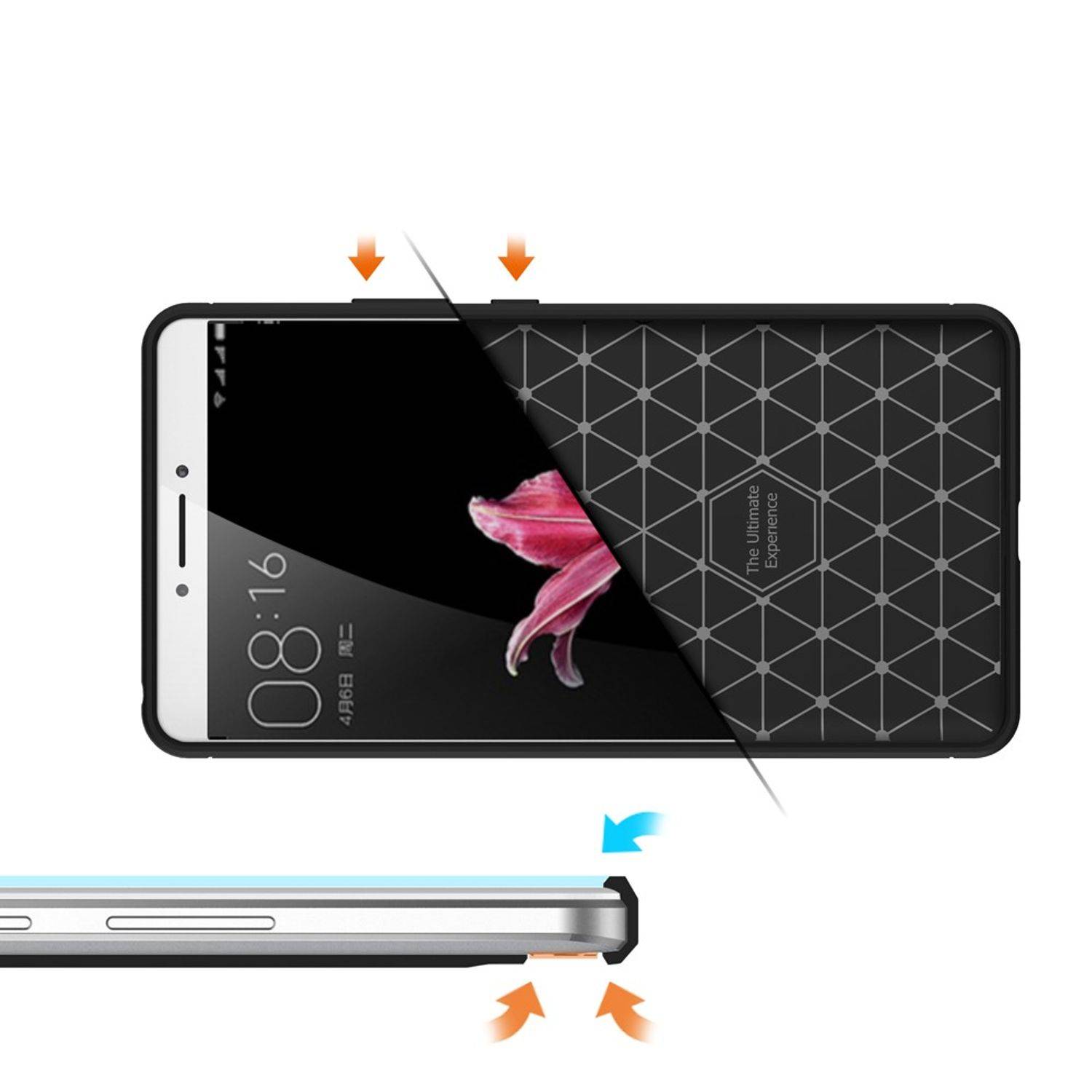 Xiaomi Mi MIx Handyhülle Carbon Optik Backcover Grau