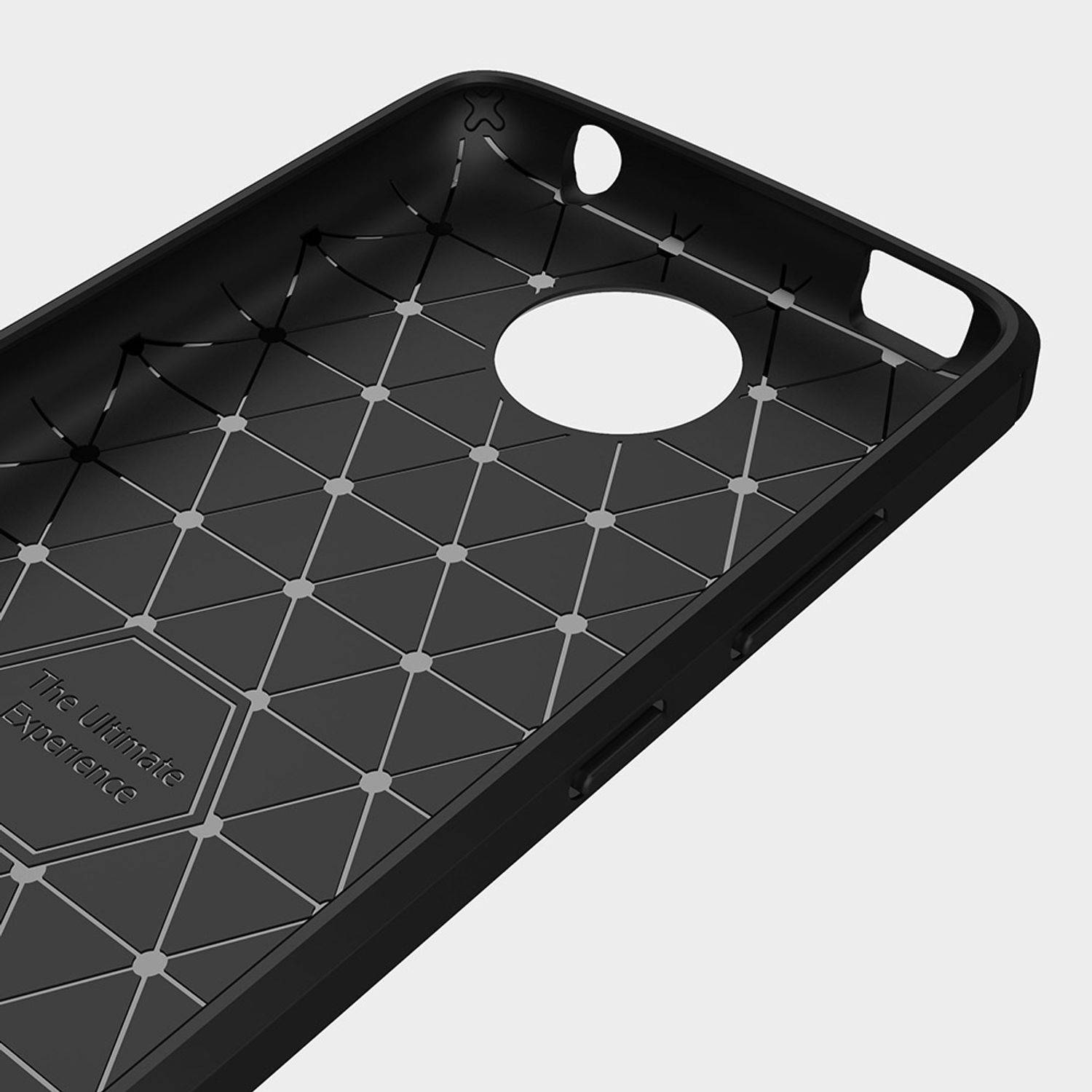 Motorola Moto C Handyhülle Carbon Optik Backcover Schwarz