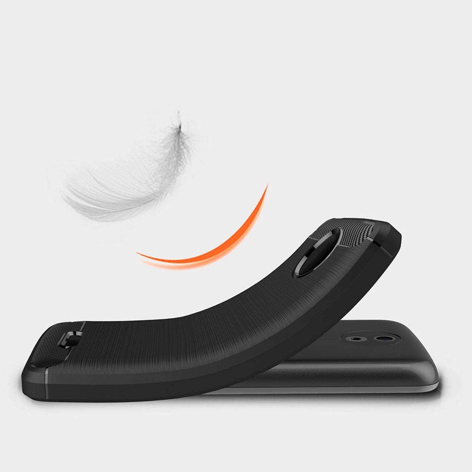 Motorola Moto C Handyhülle Carbon Optik Backcover Schwarz