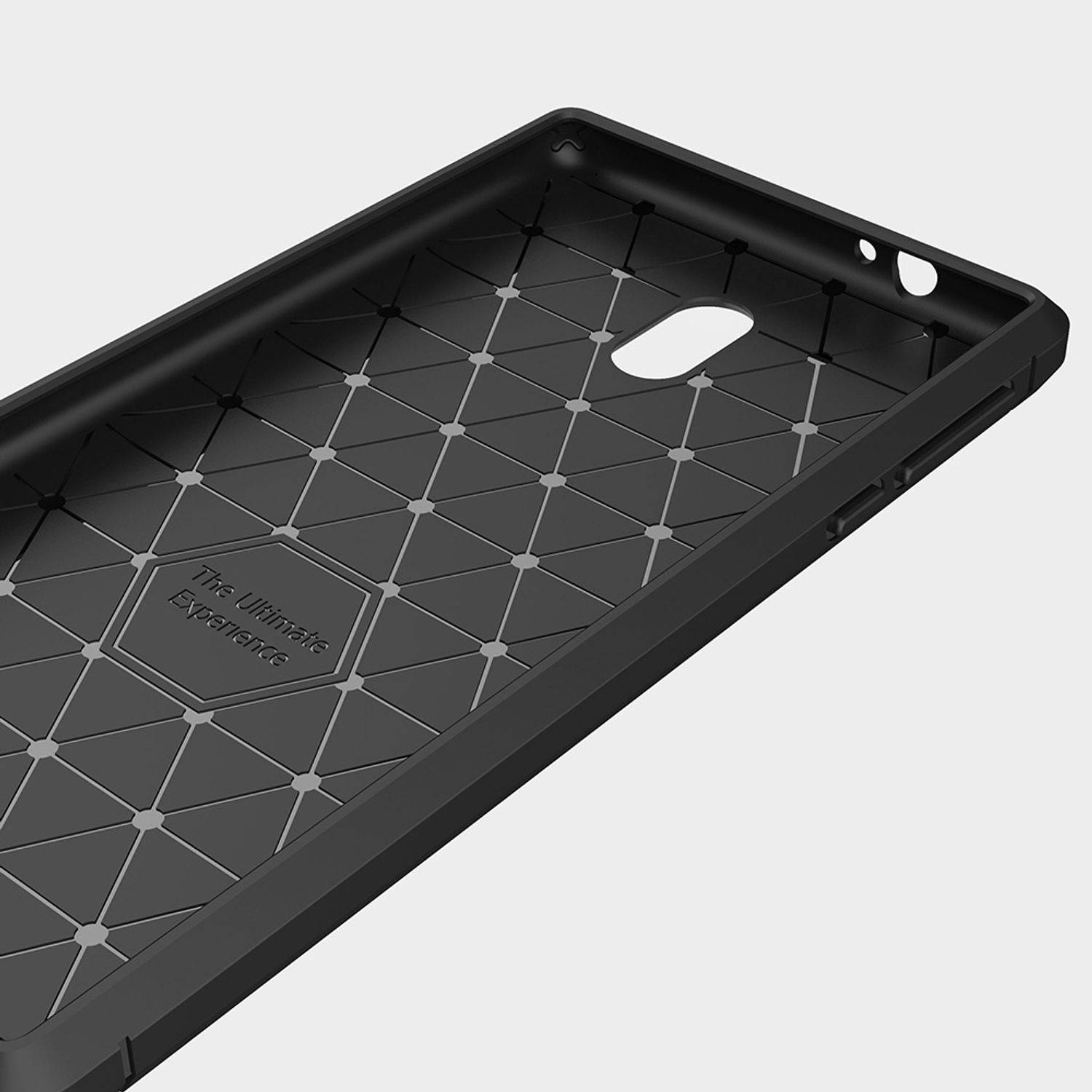 Nokia 3 Handyhülle Carbon Optik Backcover Schwarz