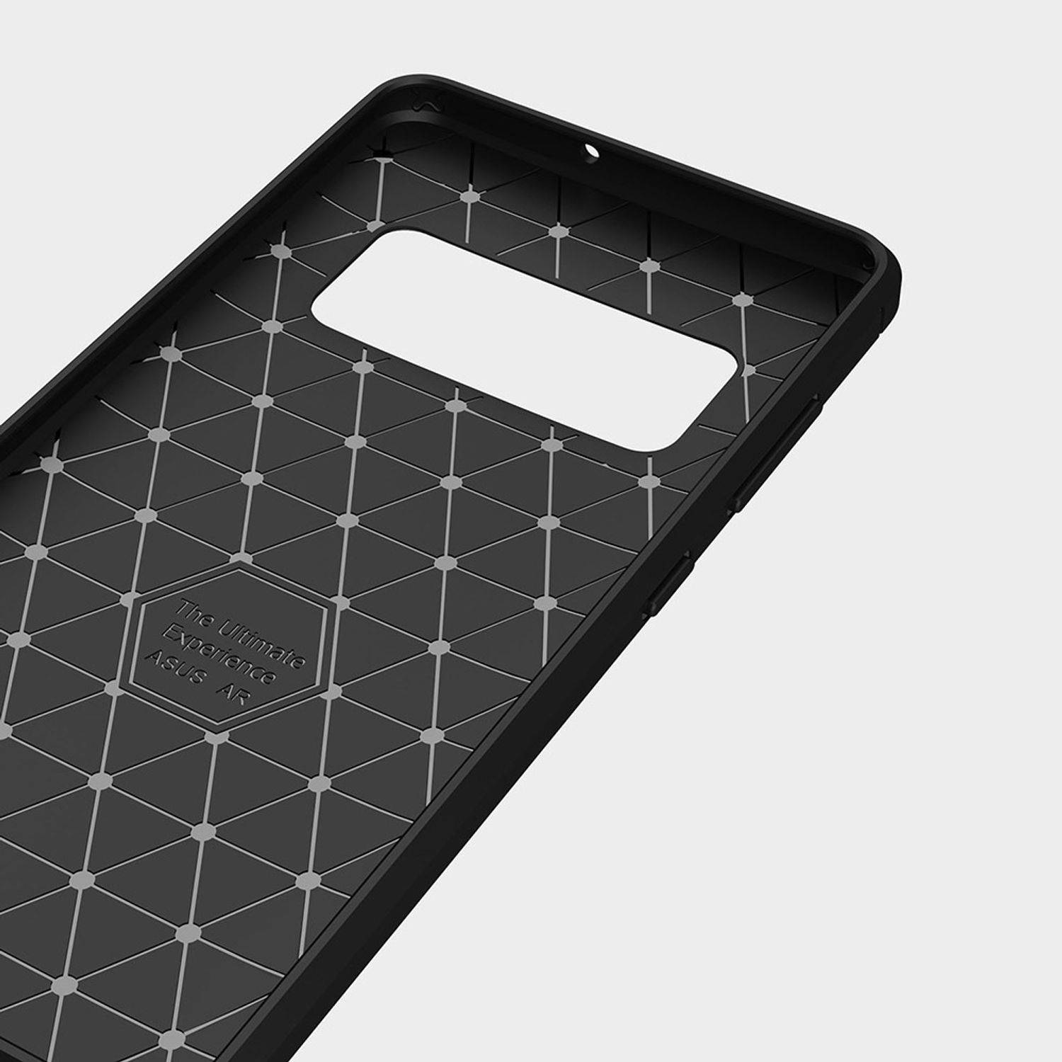 ASUS Zenfone AR ZS571KL Handyhülle Carbon Optik Backcover Grau