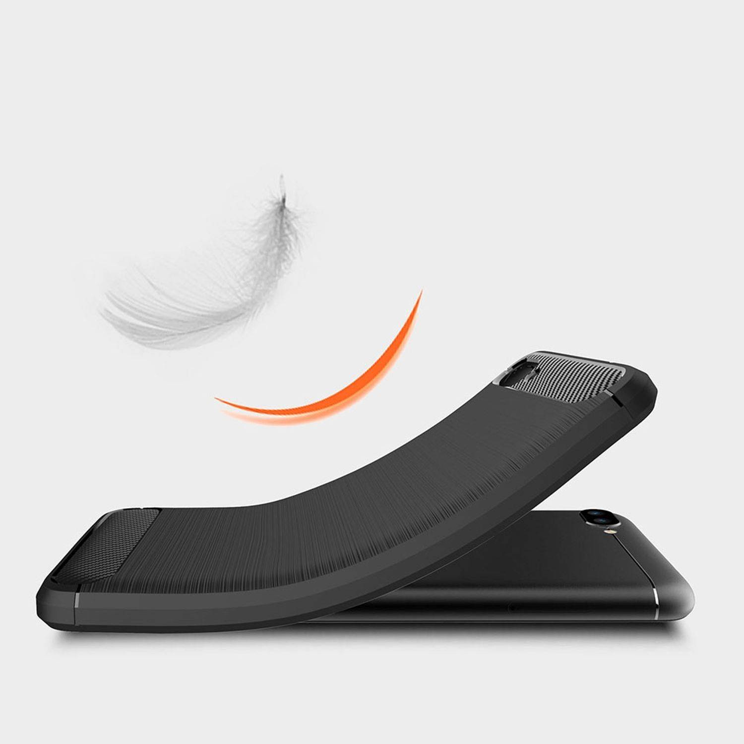 ASUS Zenfone 4 Max ZC554KL Handyhülle Carbon Optik Backcover Grau