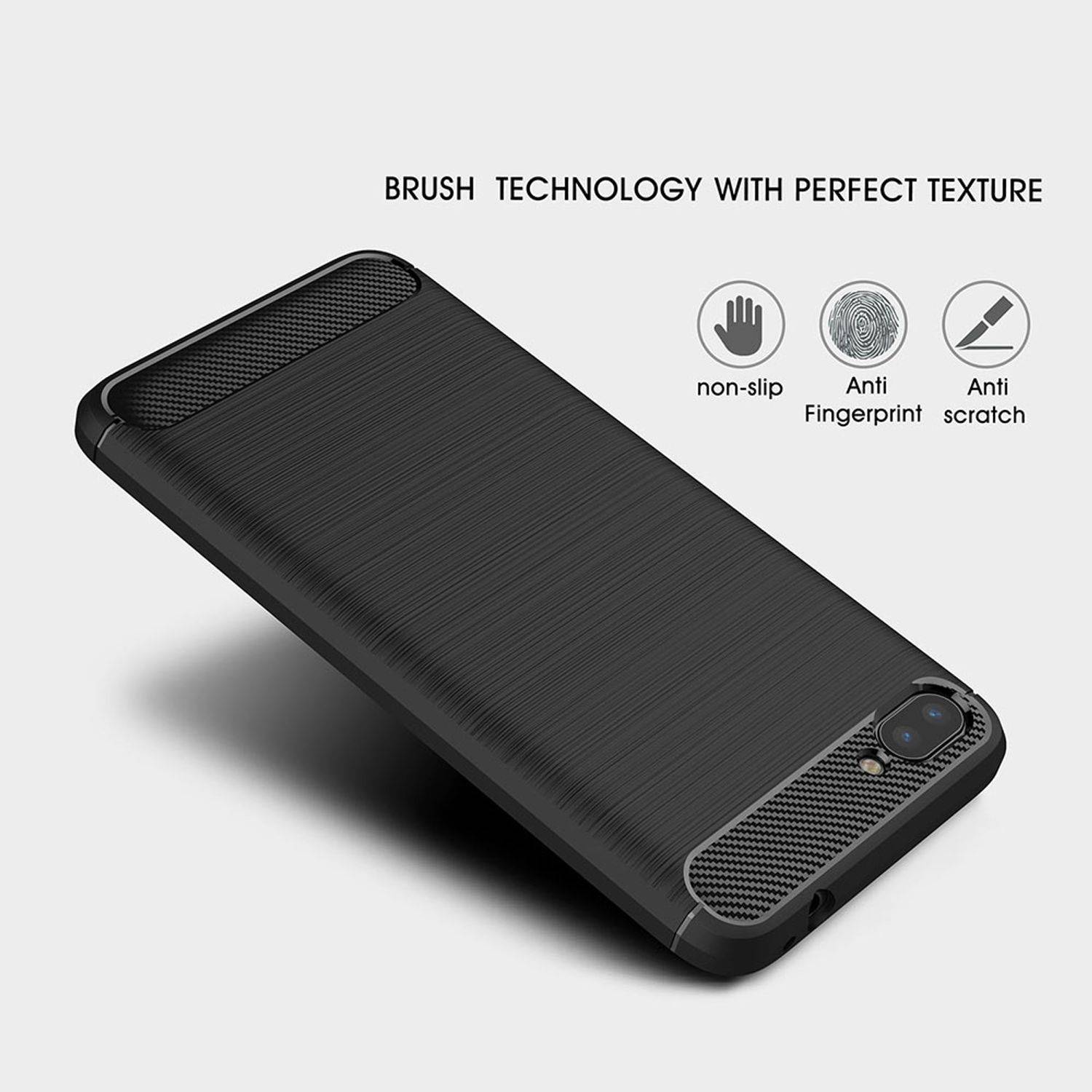 ASUS Zenfone 4 Max ZC554KL Handyhülle Carbon Optik Backcover Grau