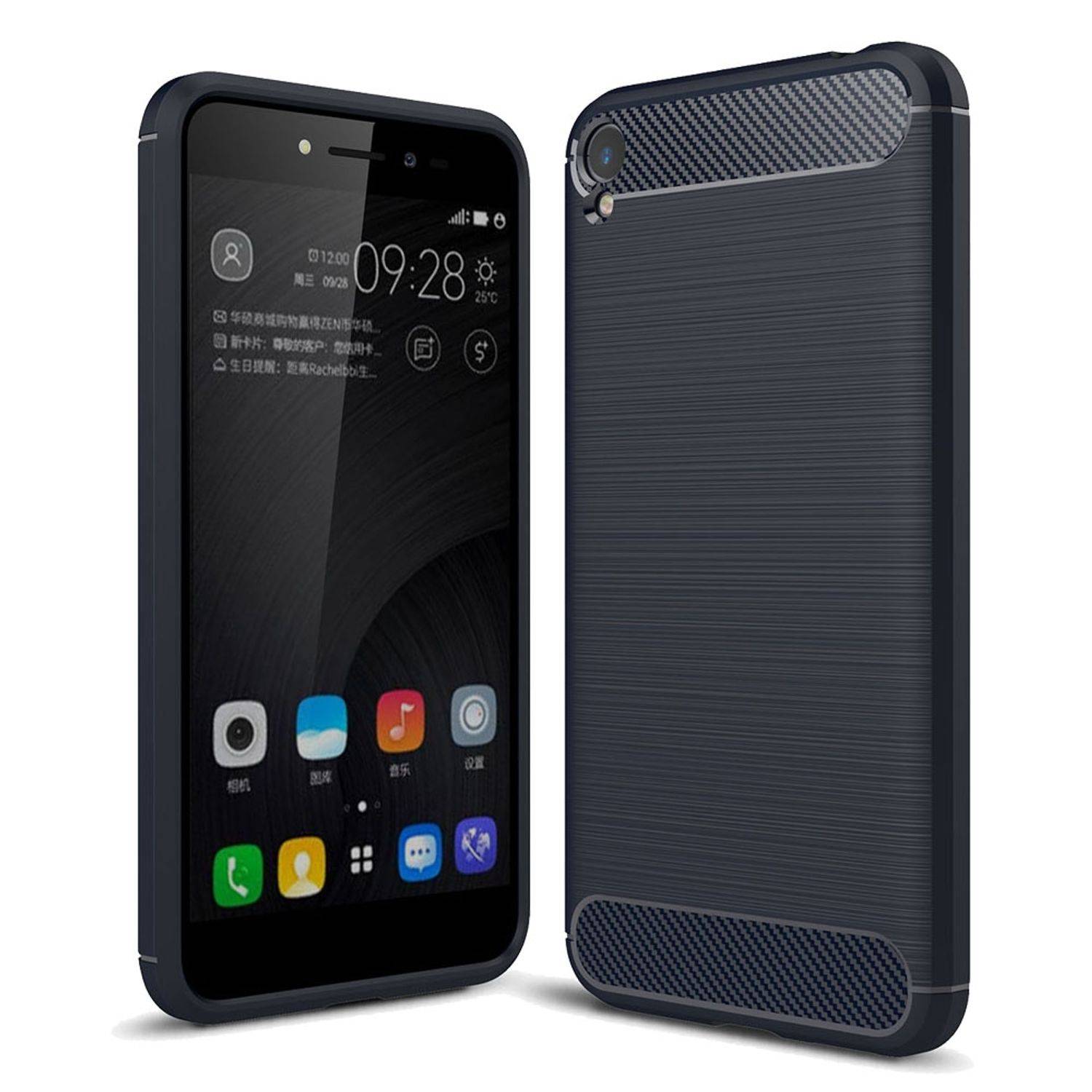 ASUS Zenfone Live ZB501KL Handyhülle Carbon Optik Backcover Blau