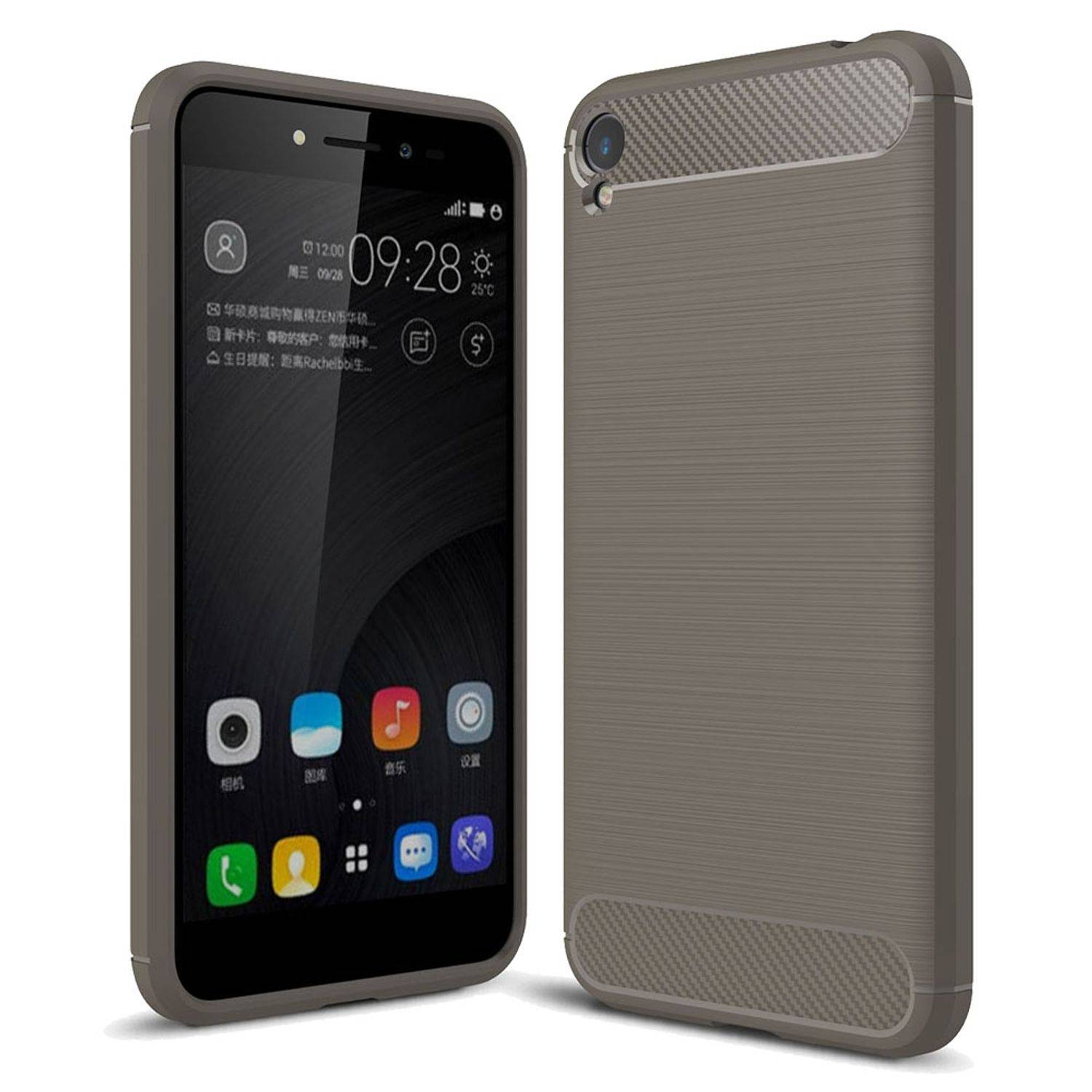 ASUS Zenfone Live ZB501KL Handyhülle Carbon Optik Backcover Grau