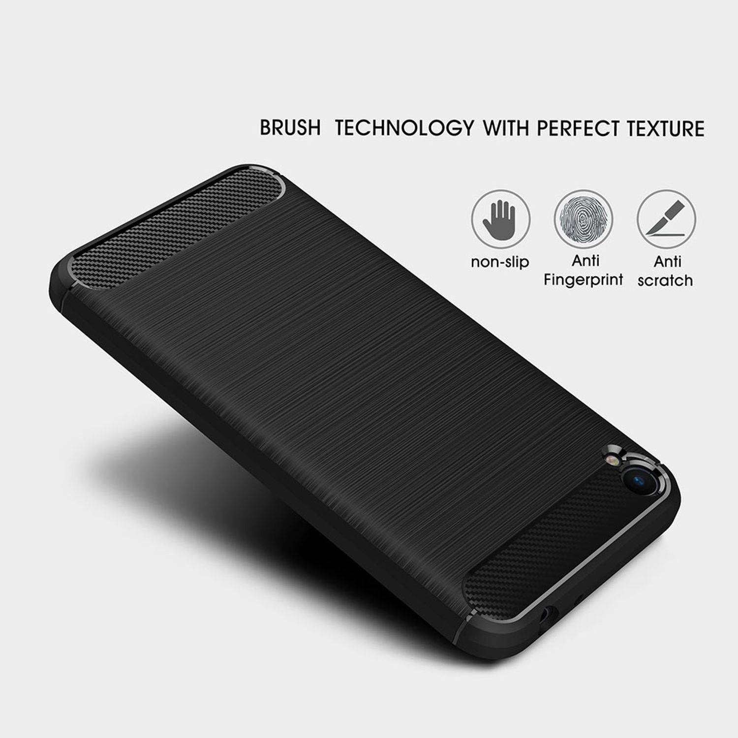 ASUS Zenfone Live ZB501KL Handyhülle Carbon Optik Backcover Grau