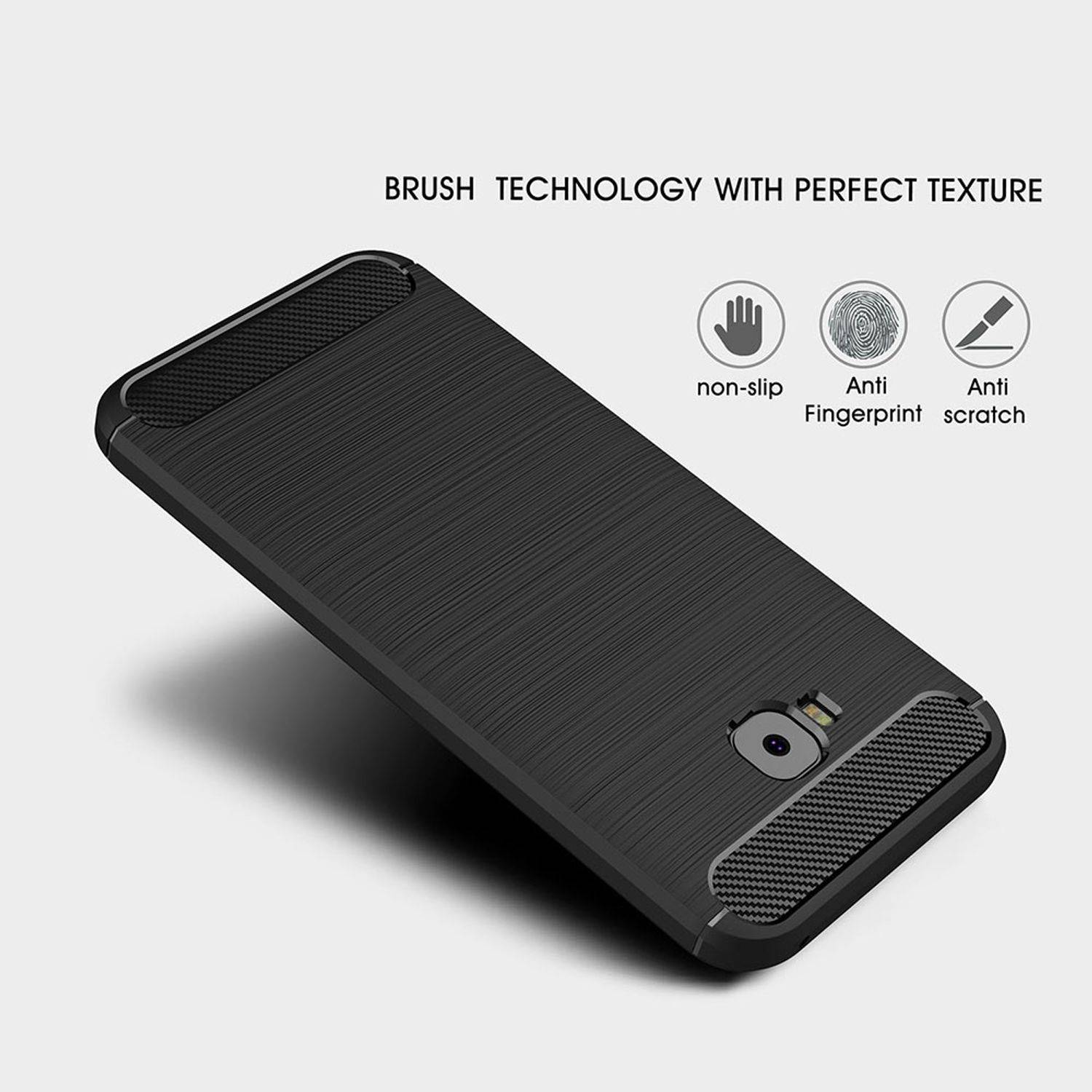 ASUS Zenfone 4 Selfie ZD553KL Handyhülle Carbon Optik Backcover Schwarz