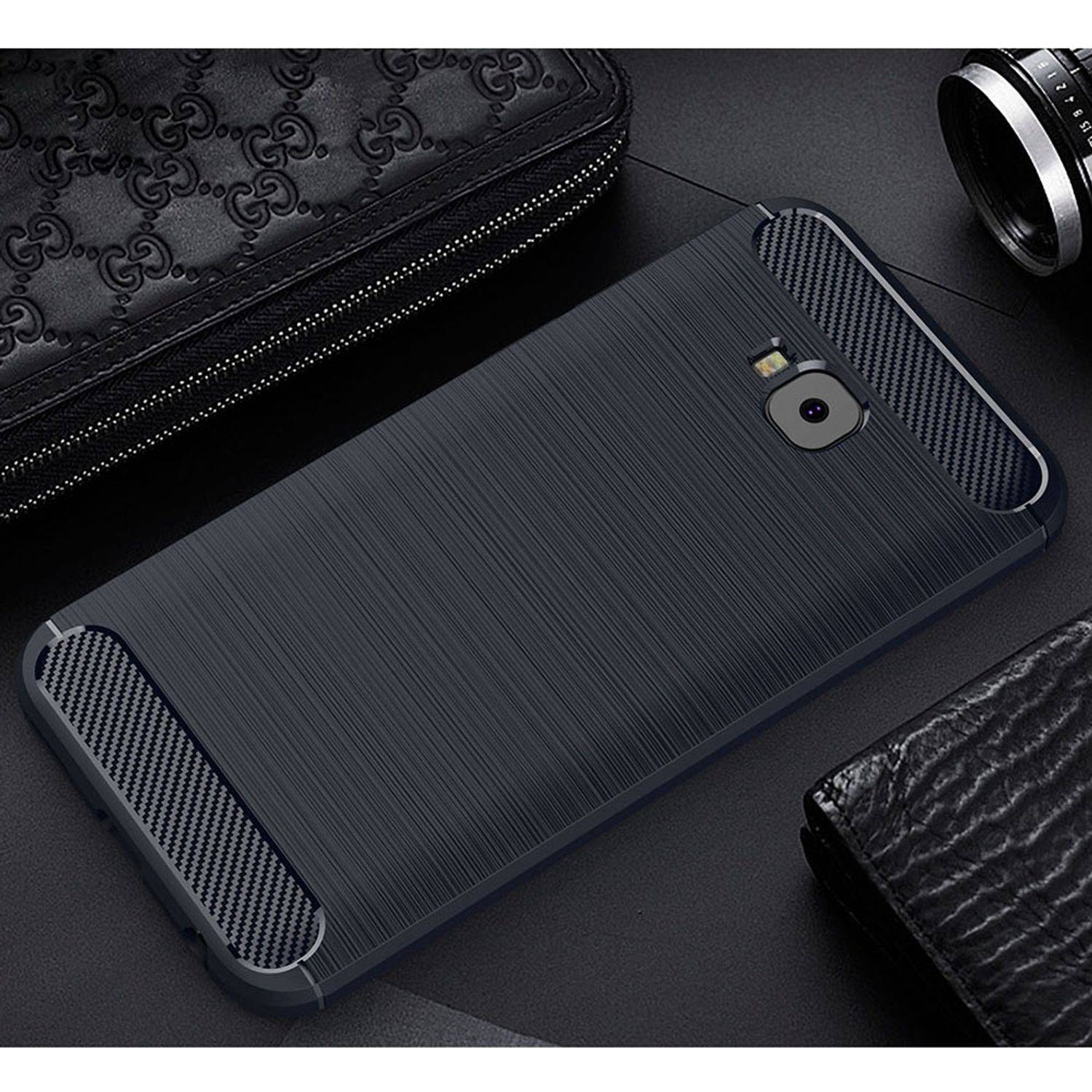 ASUS Zenfone 4 Selfie ZD553KL Handyhülle Carbon Optik Backcover Blau