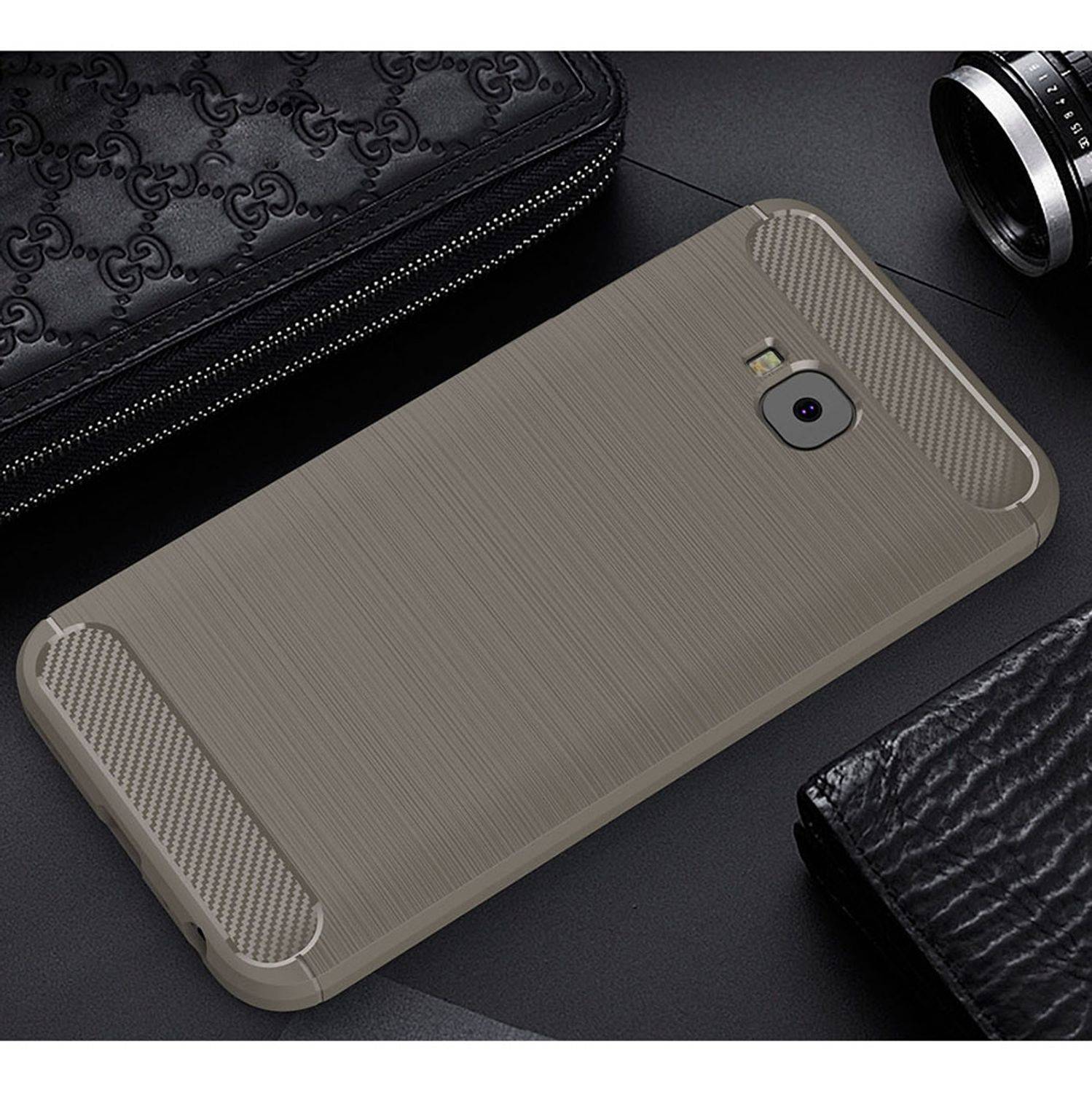 ASUS Zenfone 4 Selfie ZD553KL Handyhülle Carbon Optik Backcover Grau