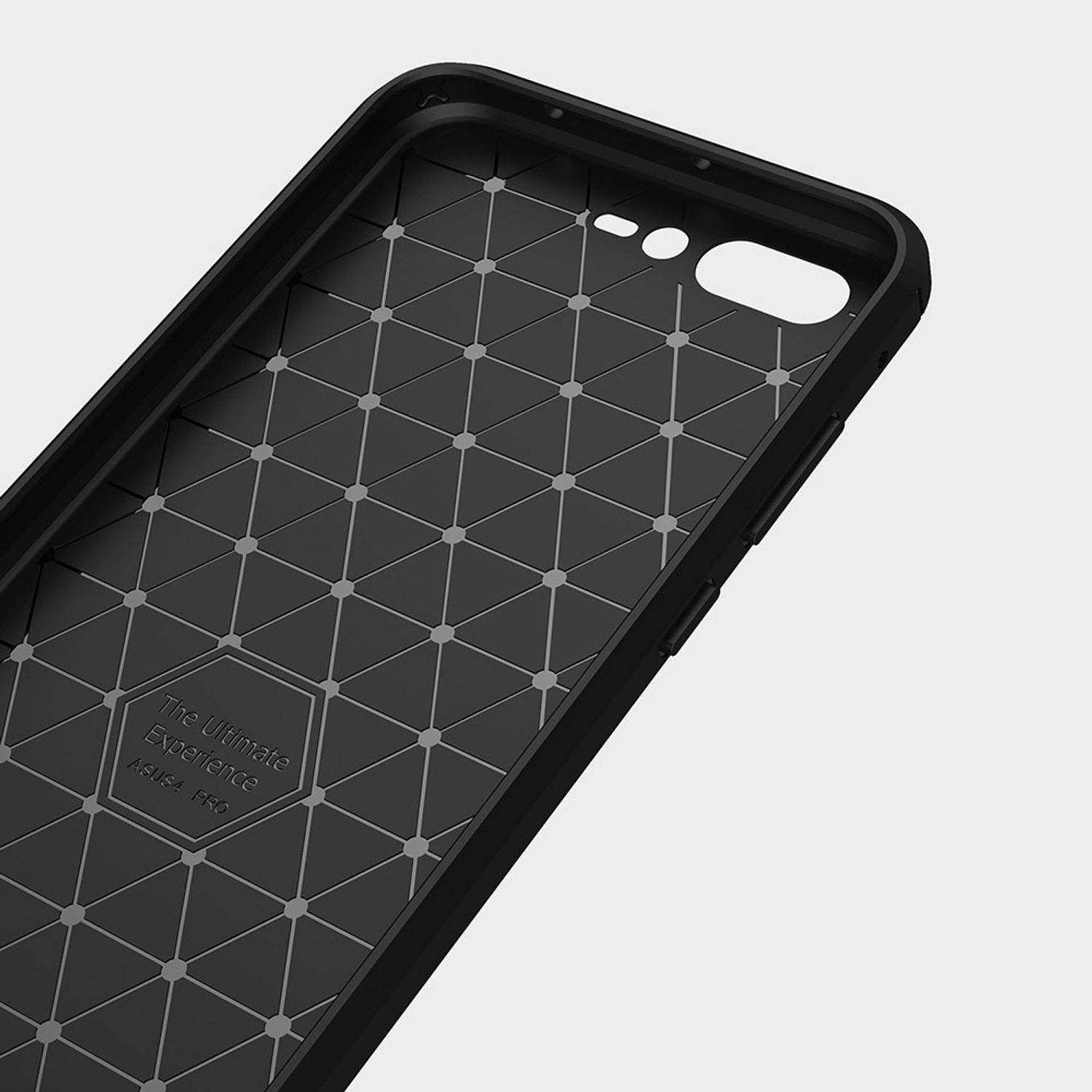 ASUS Zenfone 4 Pro ZS551KL Handyhülle Carbon Optik Backcover Grau