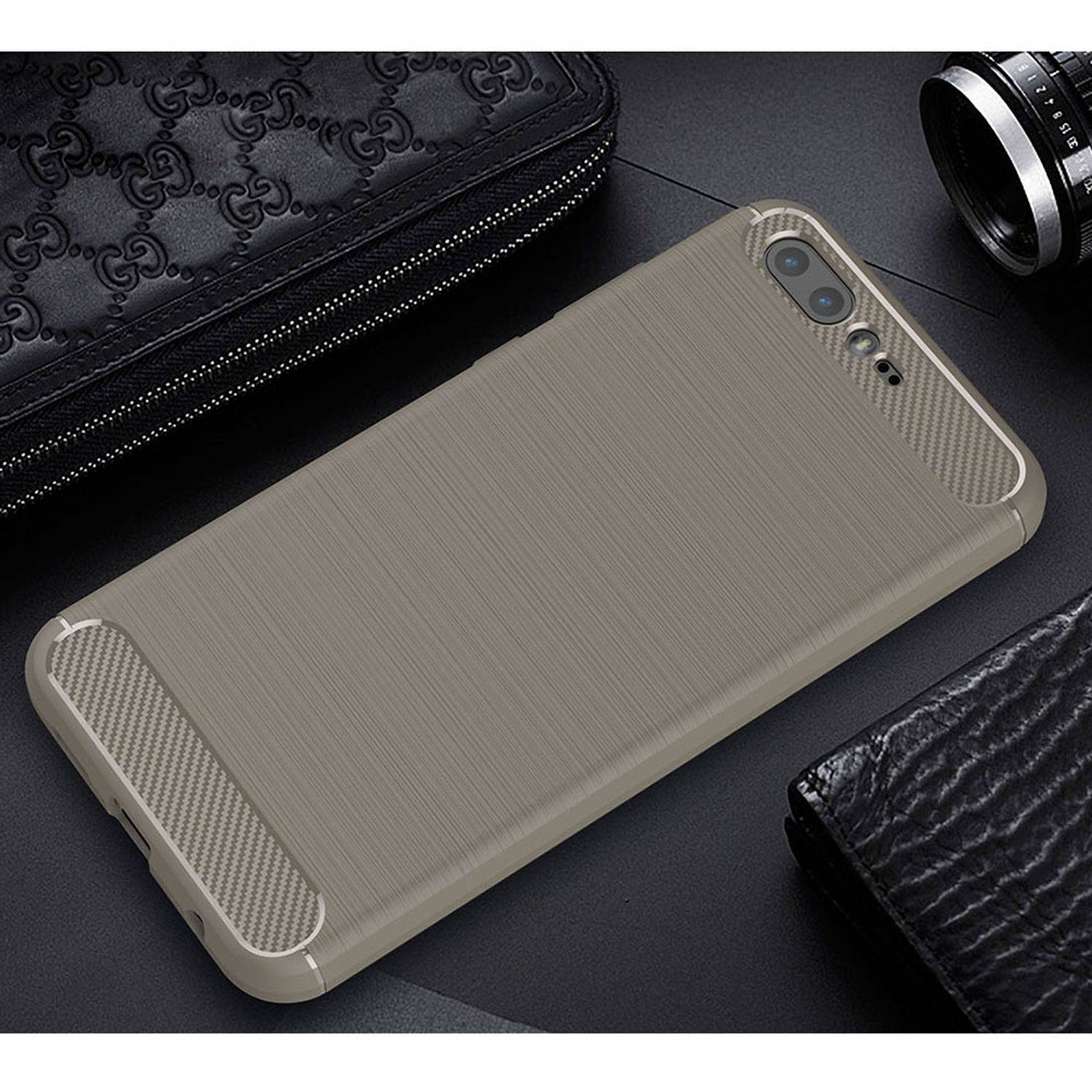 ASUS Zenfone 4 Pro ZS551KL Handyhülle Carbon Optik Backcover Grau