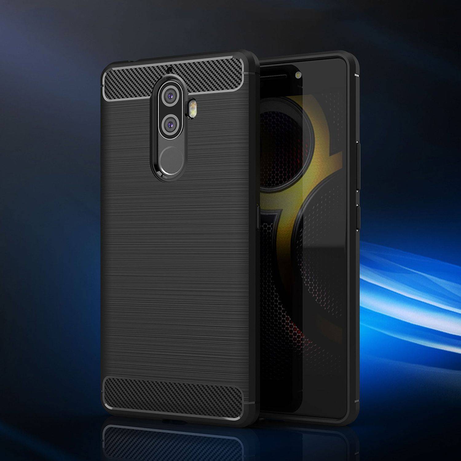 Lenovo K8 Note Handyhülle Carbon Optik Backcover Schwarz