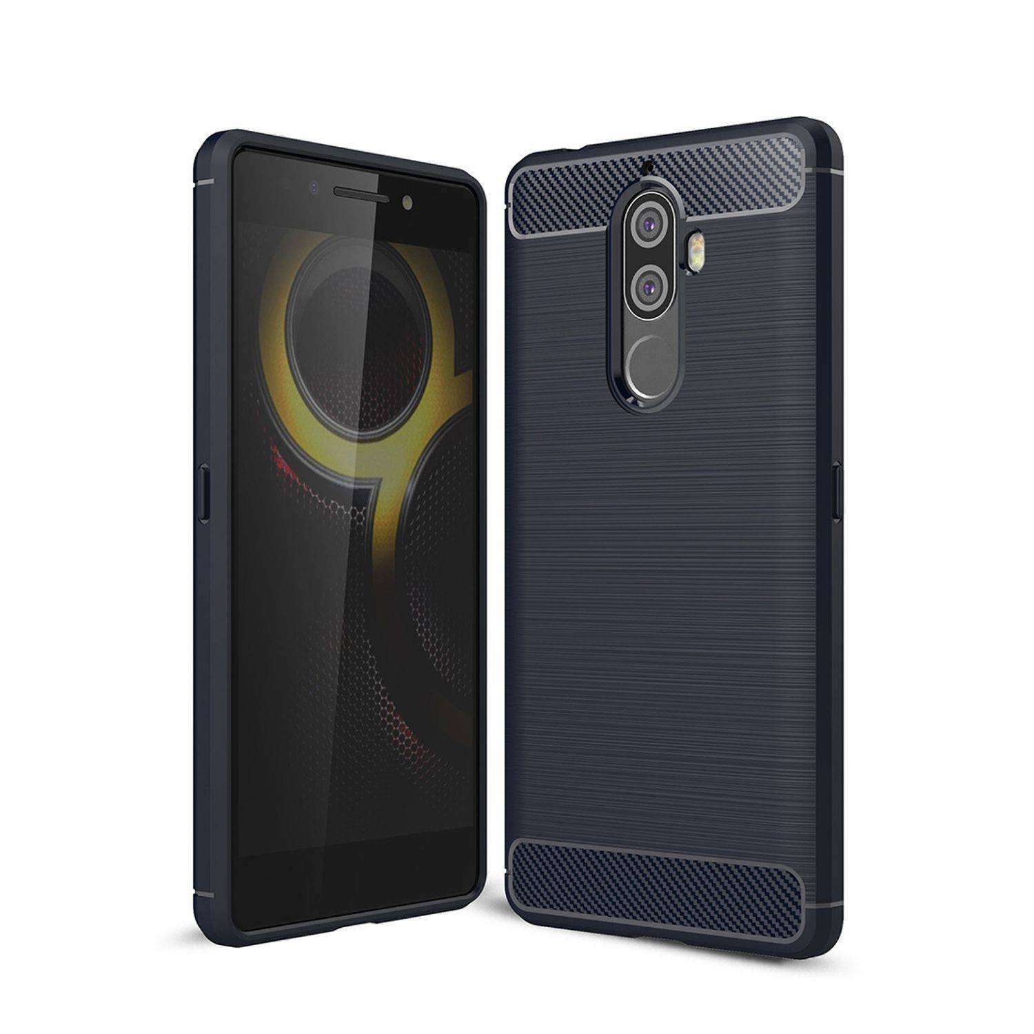 Lenovo K8 Note Handyhülle Carbon Optik Backcover Blau