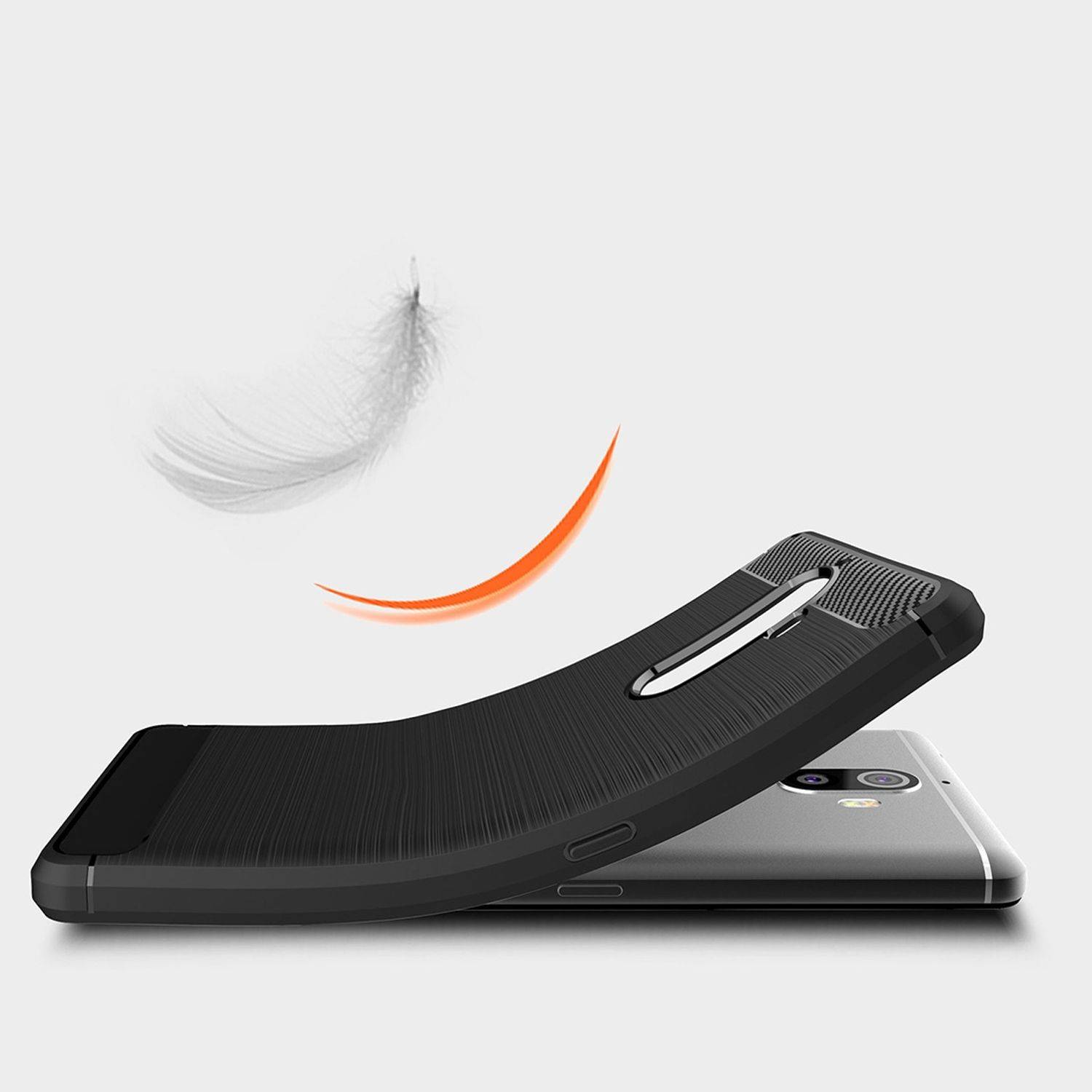 Lenovo K8 Note Handyhülle Carbon Optik Backcover Blau