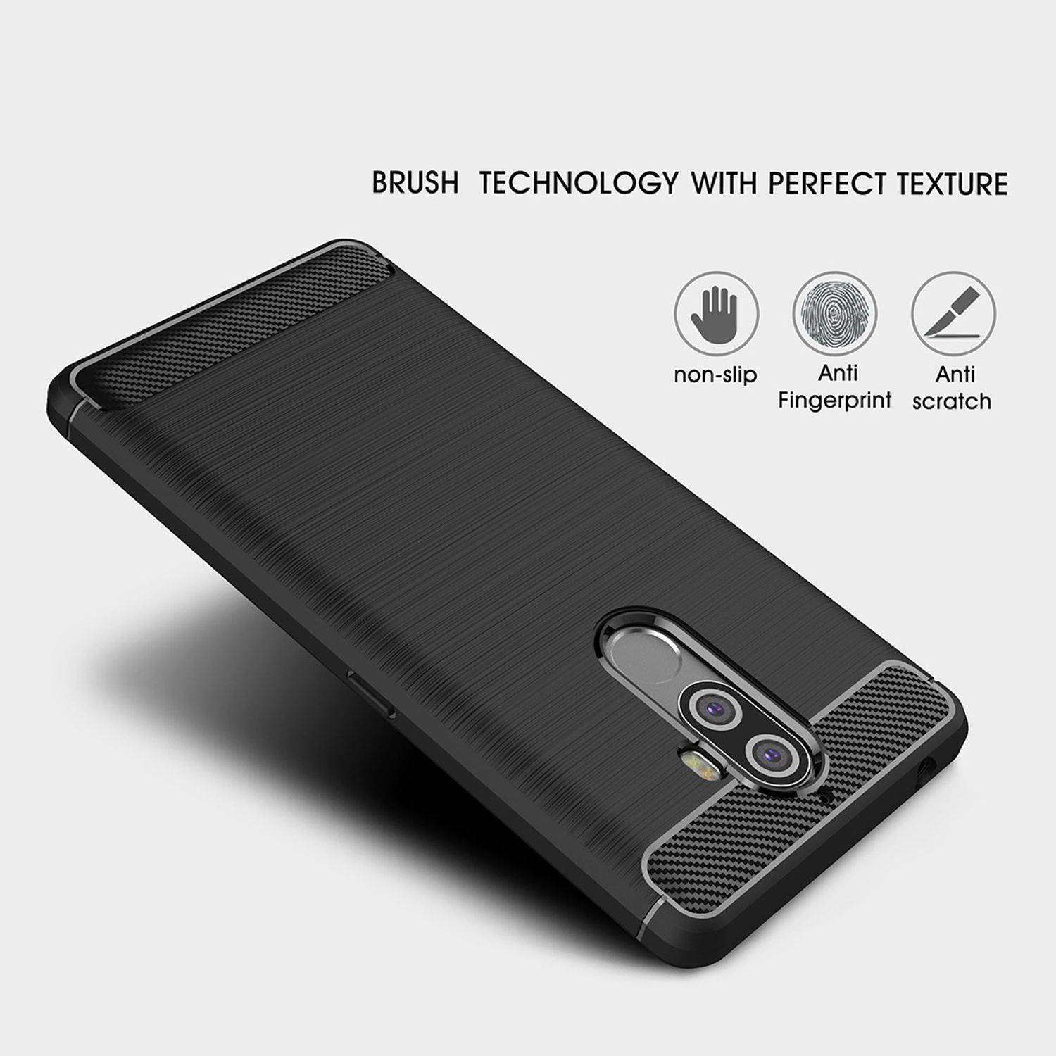 Lenovo K8 Note Handyhülle Carbon Optik Backcover Blau