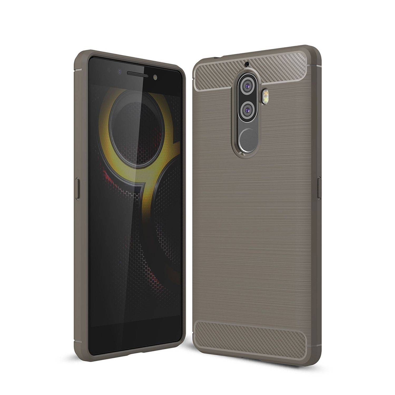 Lenovo K8 Note Handyhülle Carbon Optik Backcover Grau
