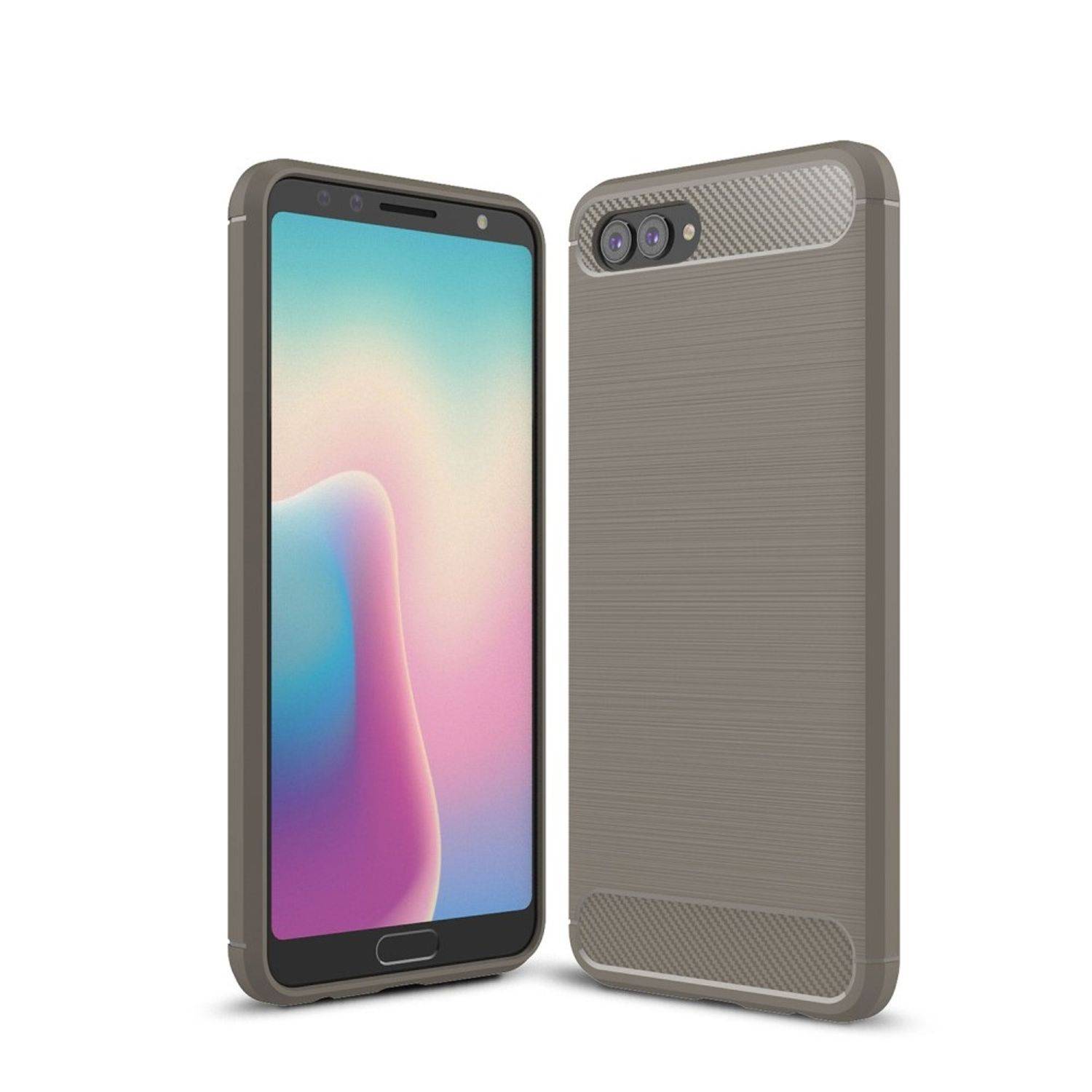 Huawei Nova 2s Handyhülle Carbon Optik Backcover Grau