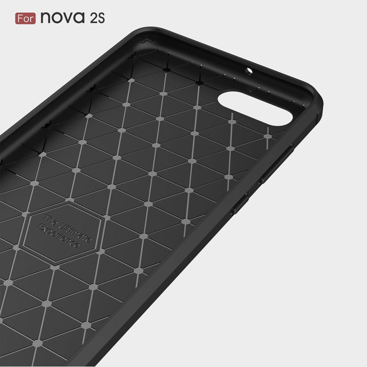 Huawei Nova 2s Handyhülle Carbon Optik Backcover Grau