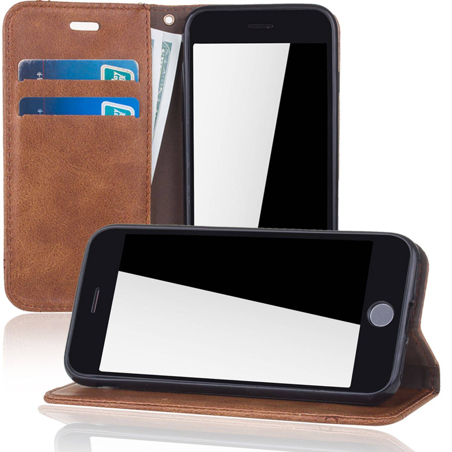 Apple iPhone 6 / 6s Handyhülle Bookcover Braun