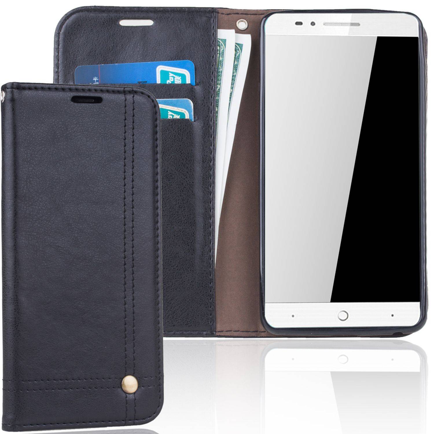 ZTE Blade L7 Handyhülle Bookcover Schwarz