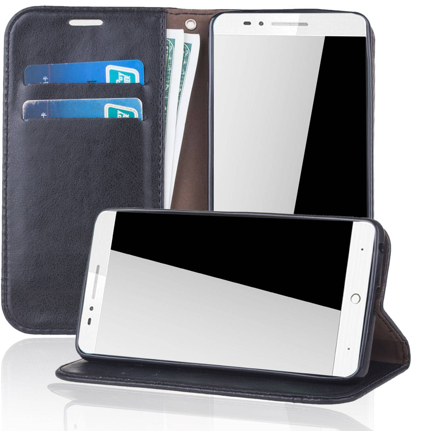 ZTE Blade L7 Handyhülle Bookcover Schwarz