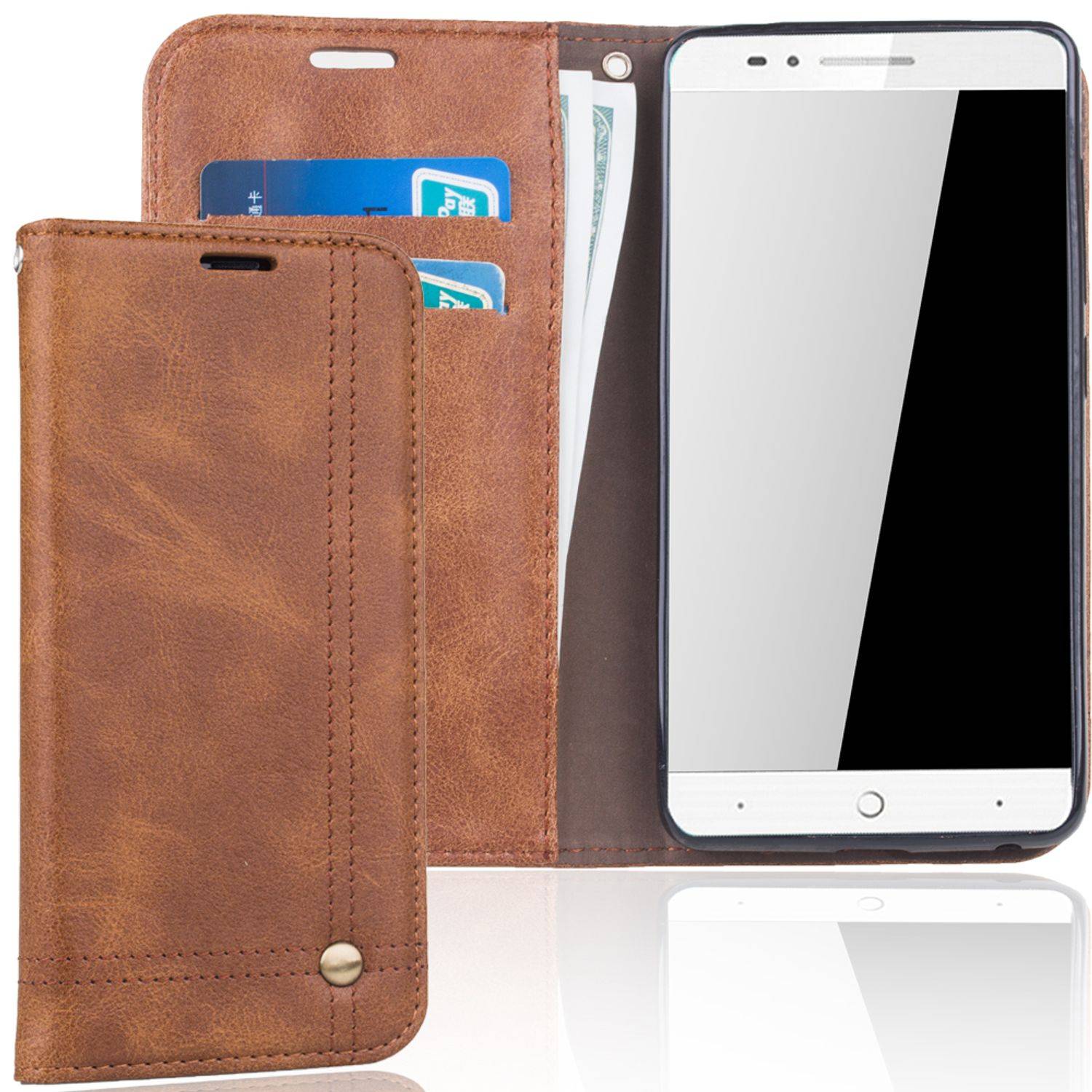 ZTE Blade L7 Handyhülle Bookcover Braun
