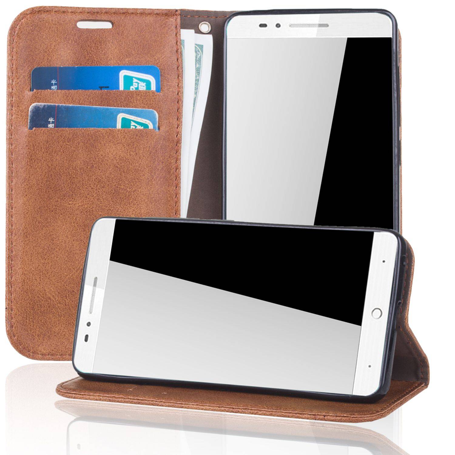 ZTE Blade L7 Handyhülle Bookcover Braun