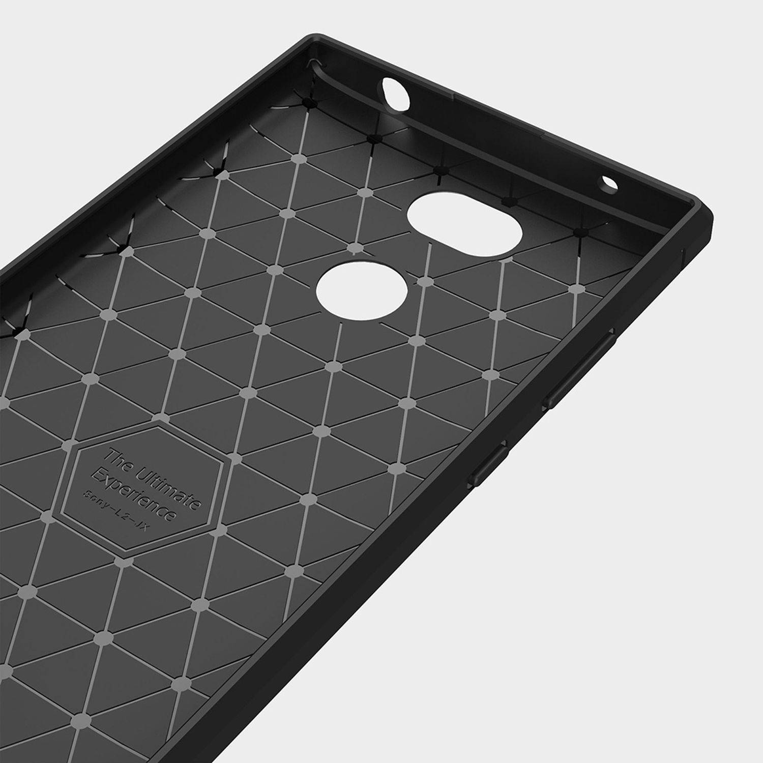 Sony Xperia L2 Handyhülle Carbon Optik Backcover Schwarz