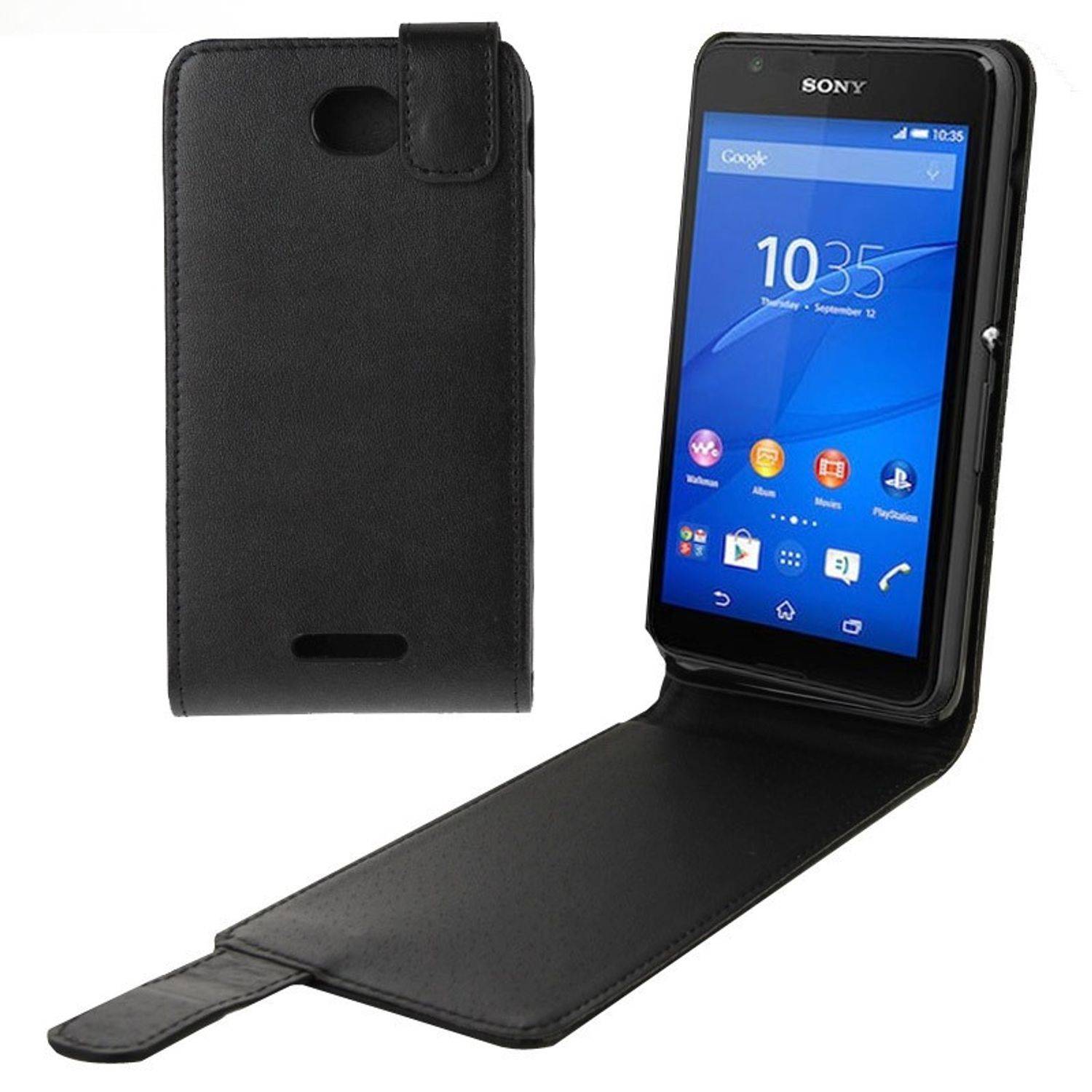 Sony Xperia E4 Handyhülle Backcover Schwarz