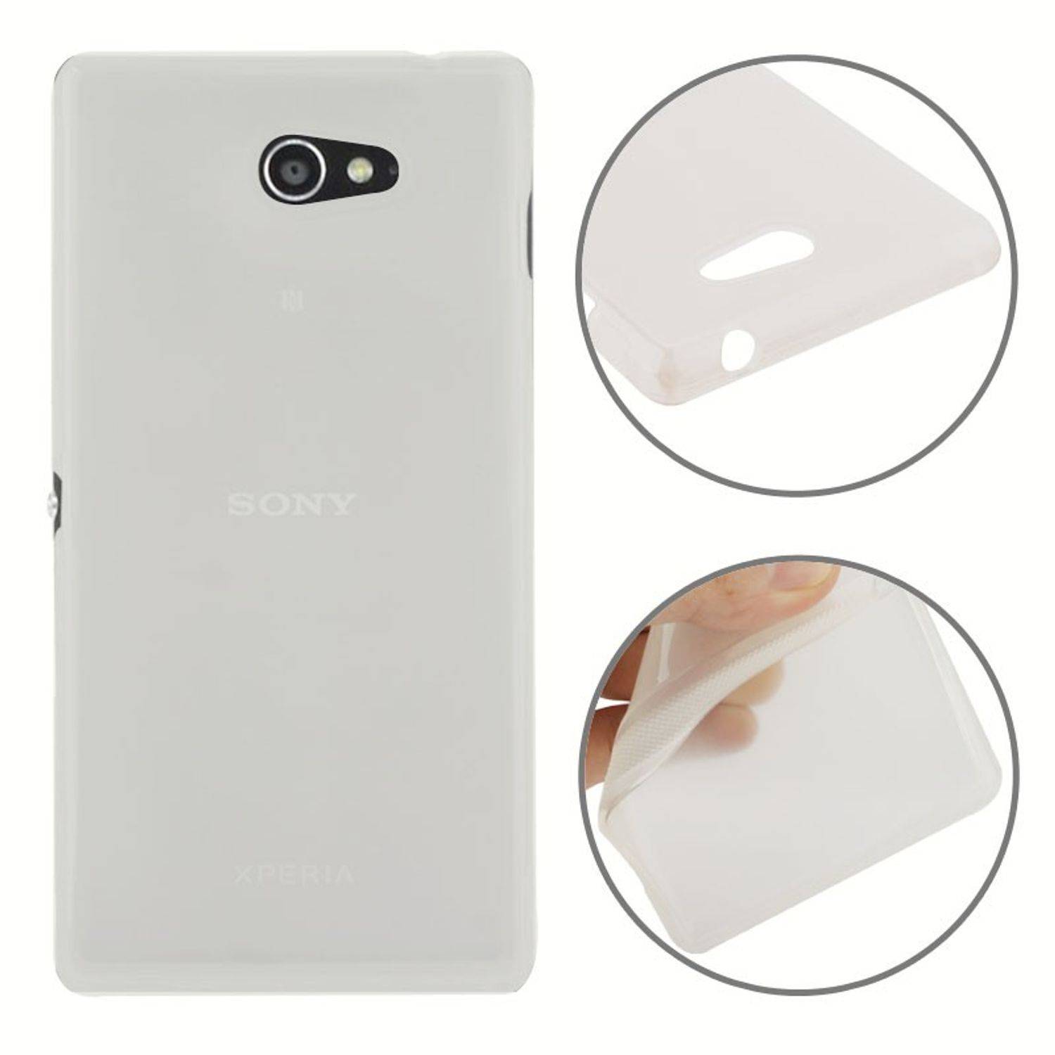Sony Xperia M2 Handyhülle Backcover Weiß