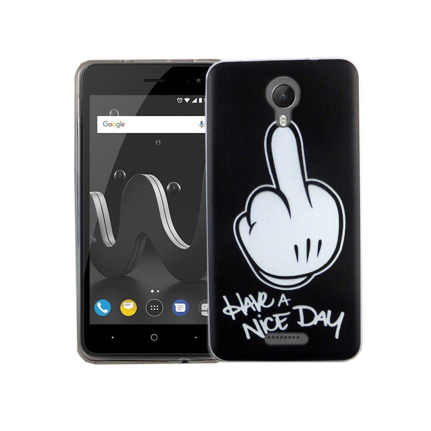 Wiko Jerry 2 Handyhülle Bumper Backcover Schwarz