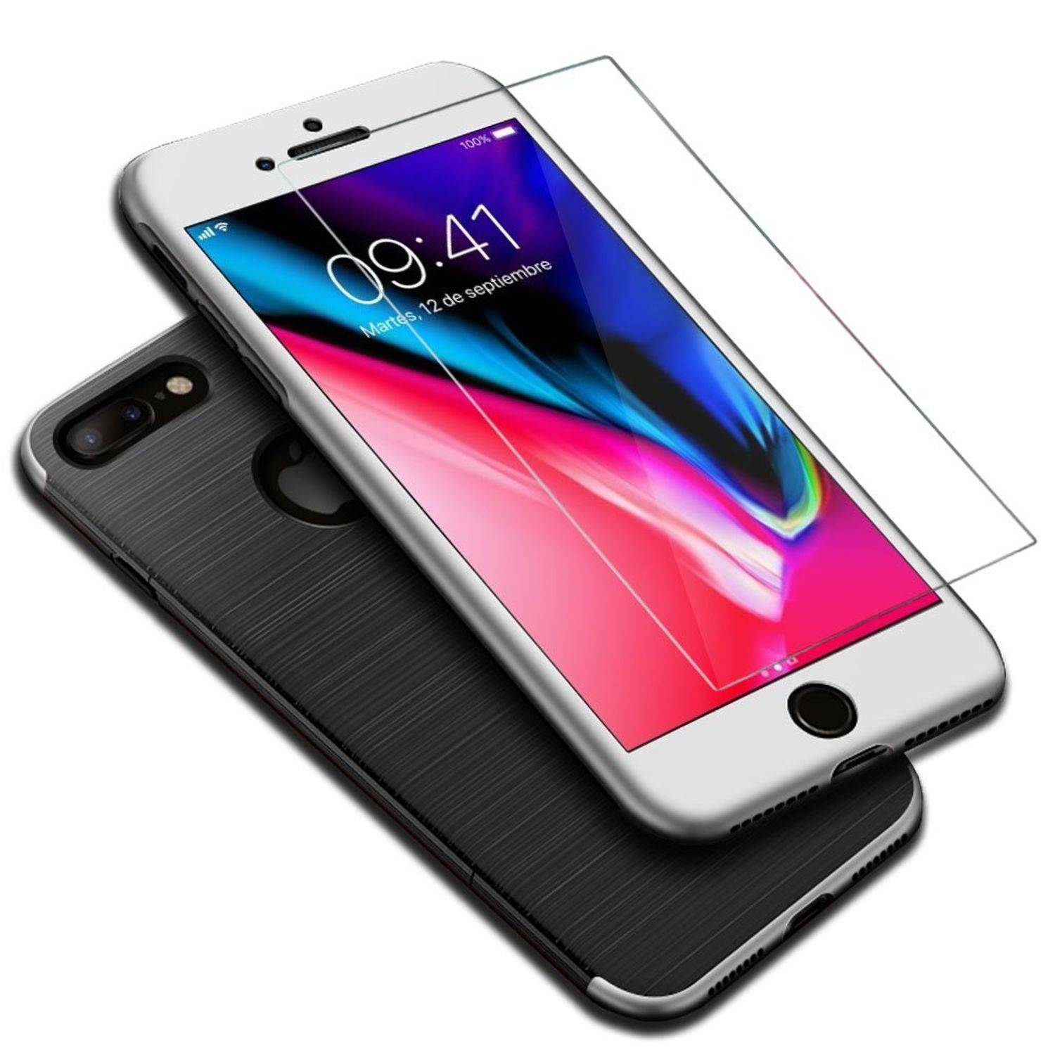 Apple iPhone 7 Plus / 8 Plus Handyhülle Backcover Silber