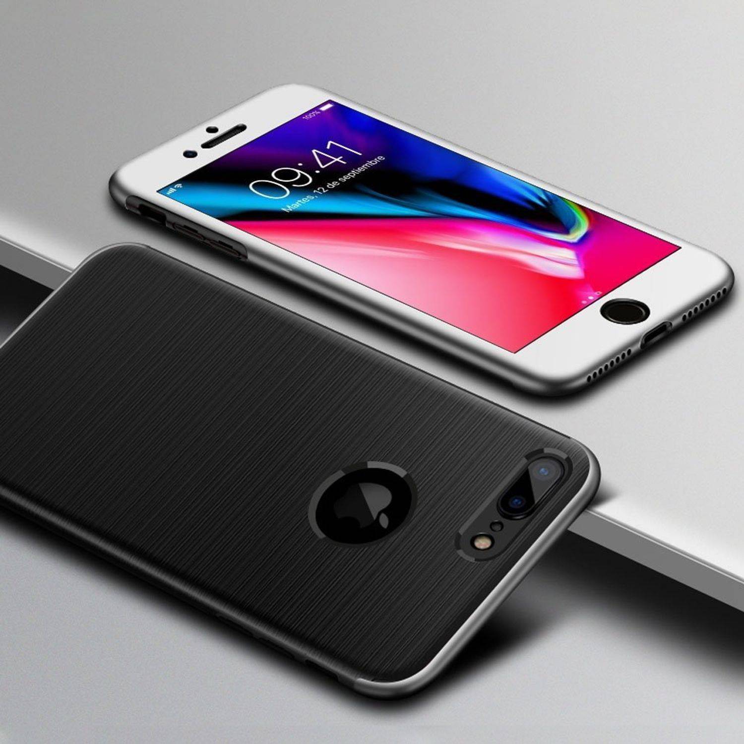 Apple iPhone 7 Plus / 8 Plus Handyhülle Backcover Silber